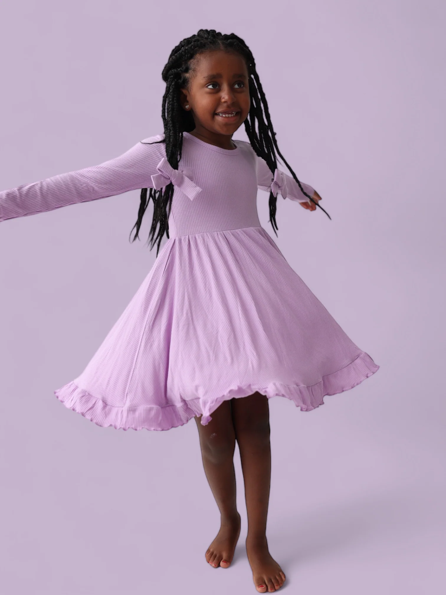 AMETHYST RIB DREAM RUFFLE DRESS - Image 18