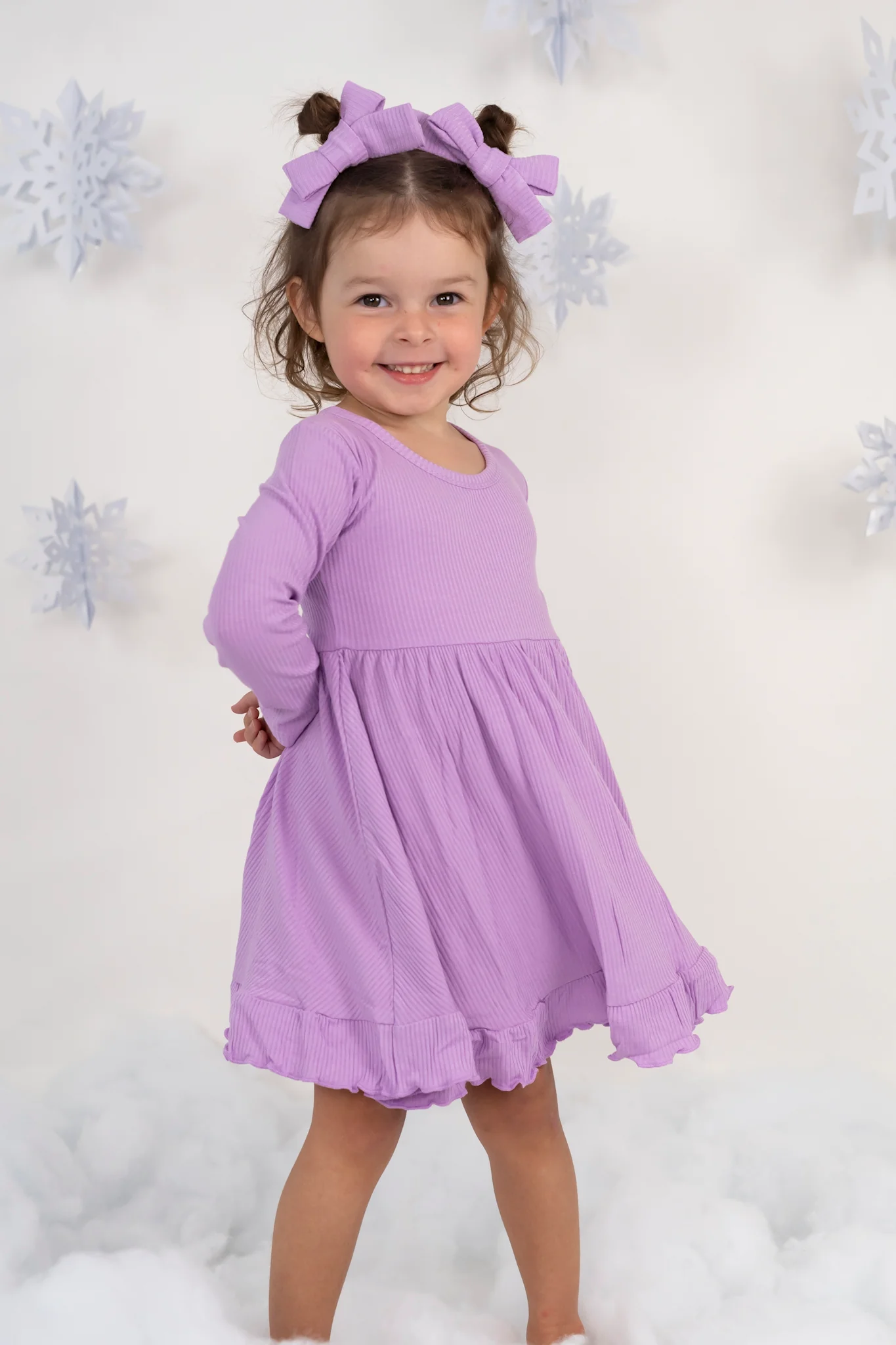 AMETHYST RIB DREAM RUFFLE DRESS - Image 2