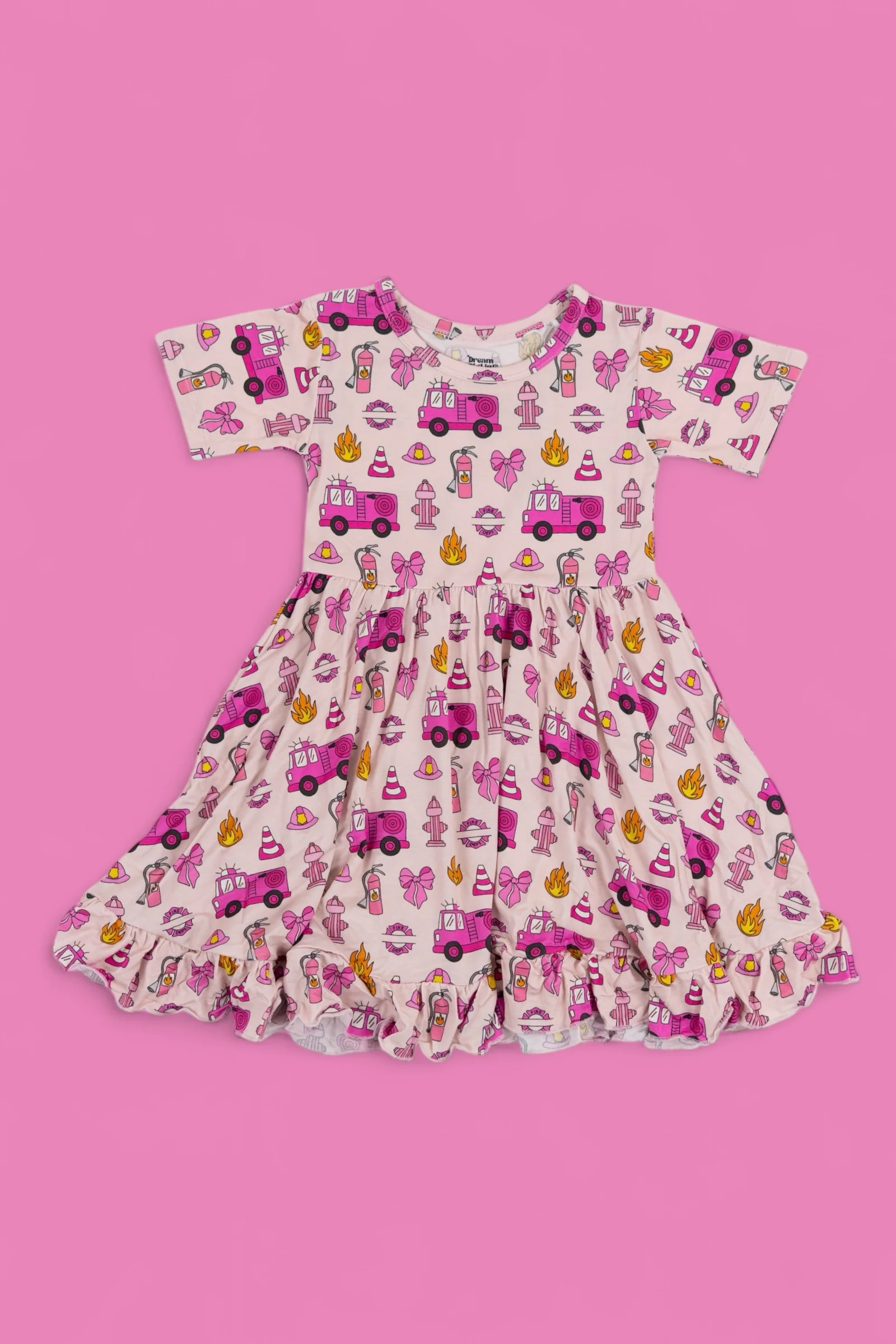 BLAZING BOWS AND HYDRANTS DREAM RUFFLE DRESS - Image 2