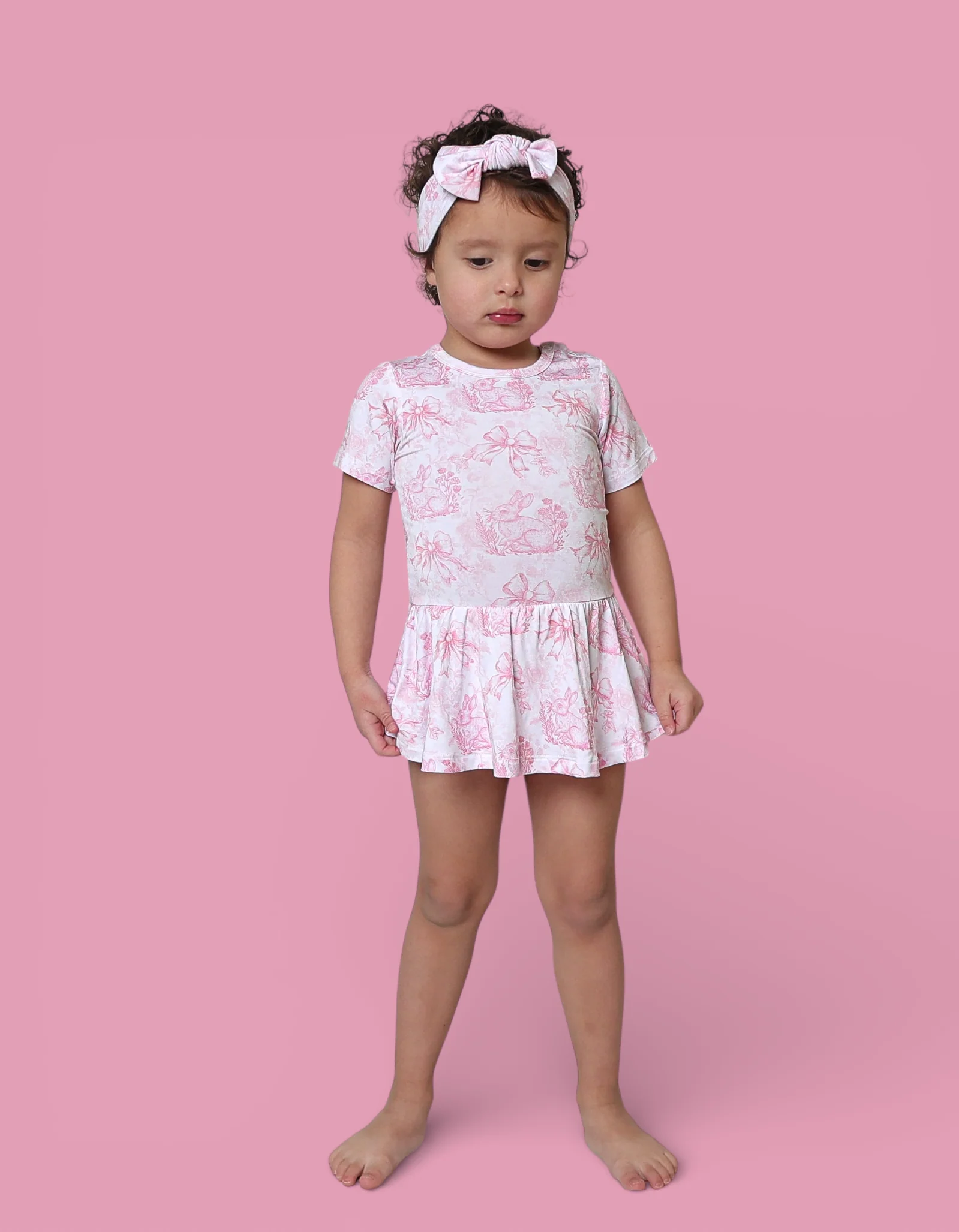 BLUSH BUNNY TOILE DREAM BODYSUIT DRESS - Image 4