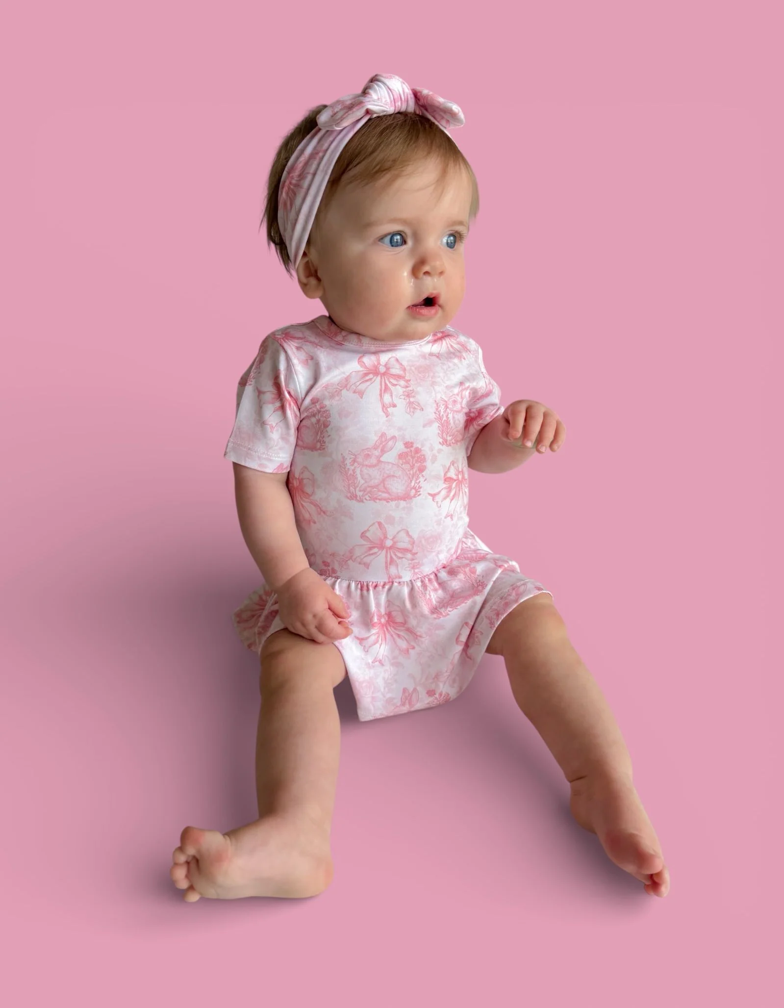 BLUSH BUNNY TOILE DREAM BODYSUIT DRESS - Image 7