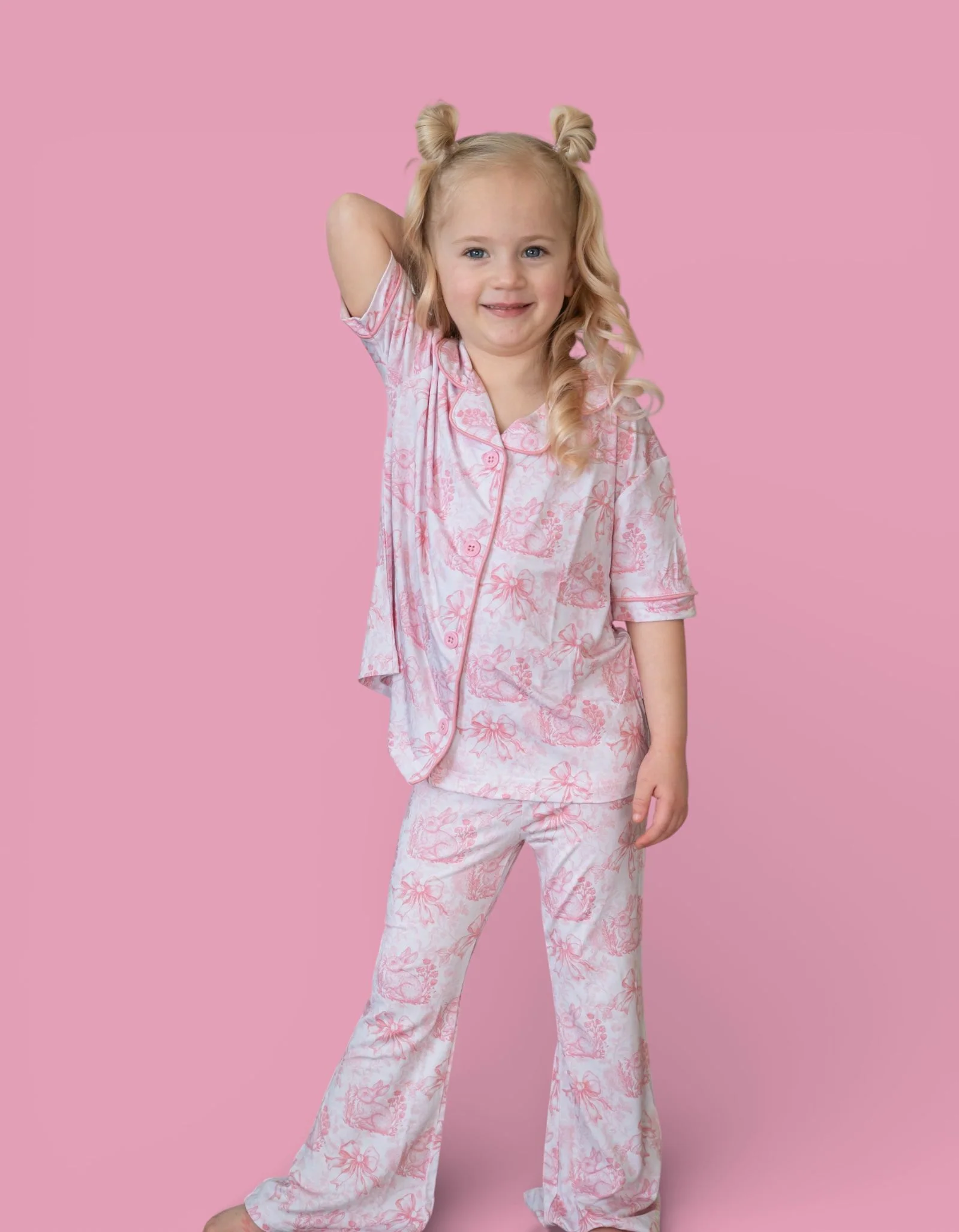 BLUSH BUNNY TOILE DREAM GIRL'S FLARE SET - Image 15
