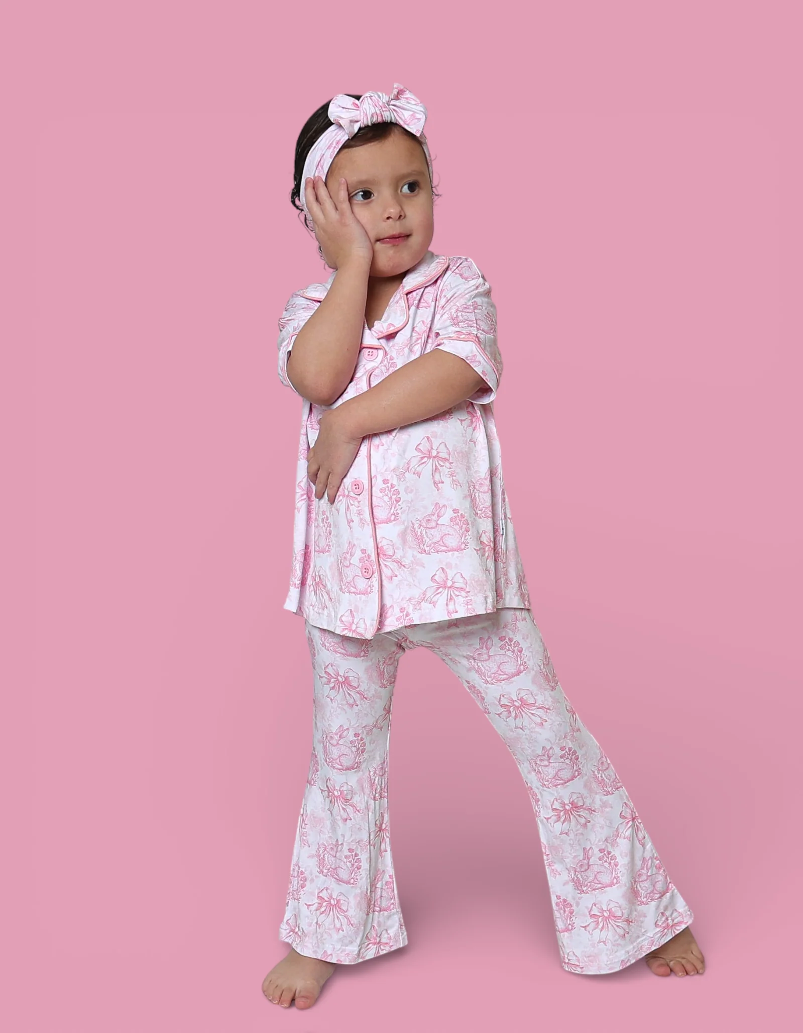 BLUSH BUNNY TOILE DREAM GIRL'S FLARE SET - Image 9
