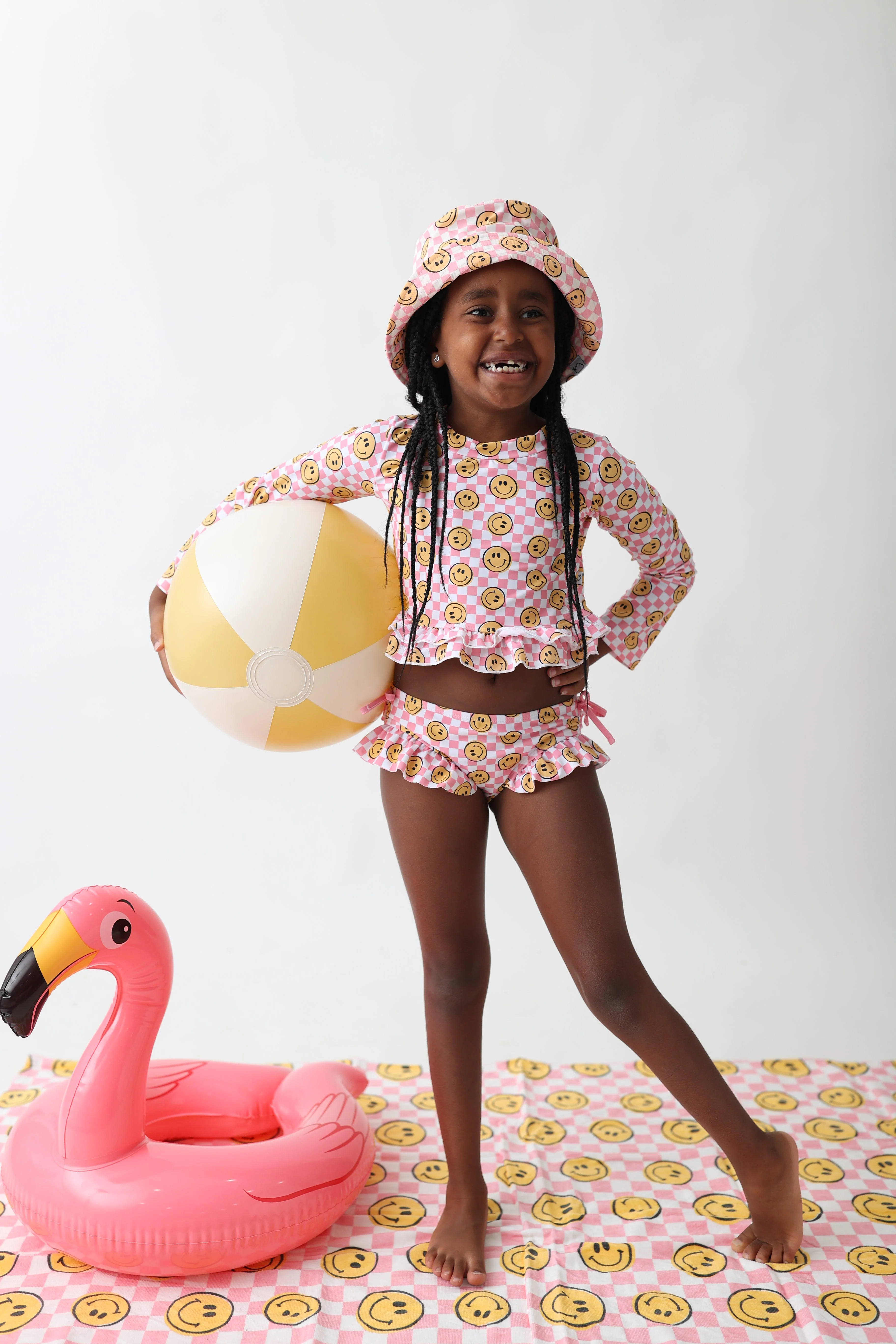 BLUSHIN' CHECKERS DREAM RASH GUARD RUFFLE TWO-PIECE SWIM SUIT - Image 15