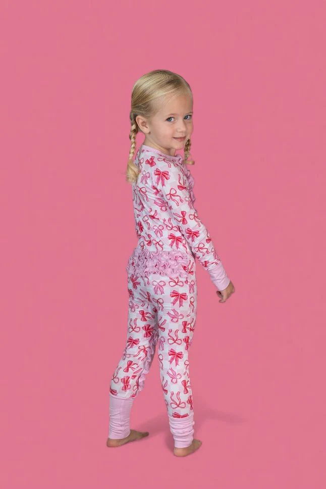 BOW CHECKERED CHARM DREAM RUFFLE ROMPER - Image 9