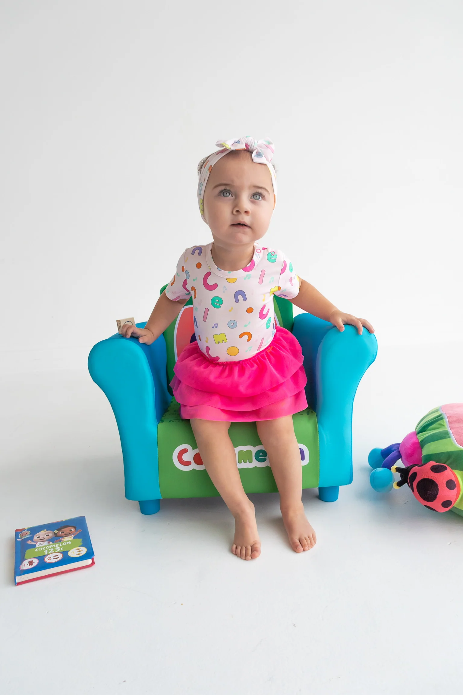 Dream Big Little Co x CoComelon ALPHABET DREAM TUTU SHORT SLEEVE BODYSUIT DRESS - Image 7
