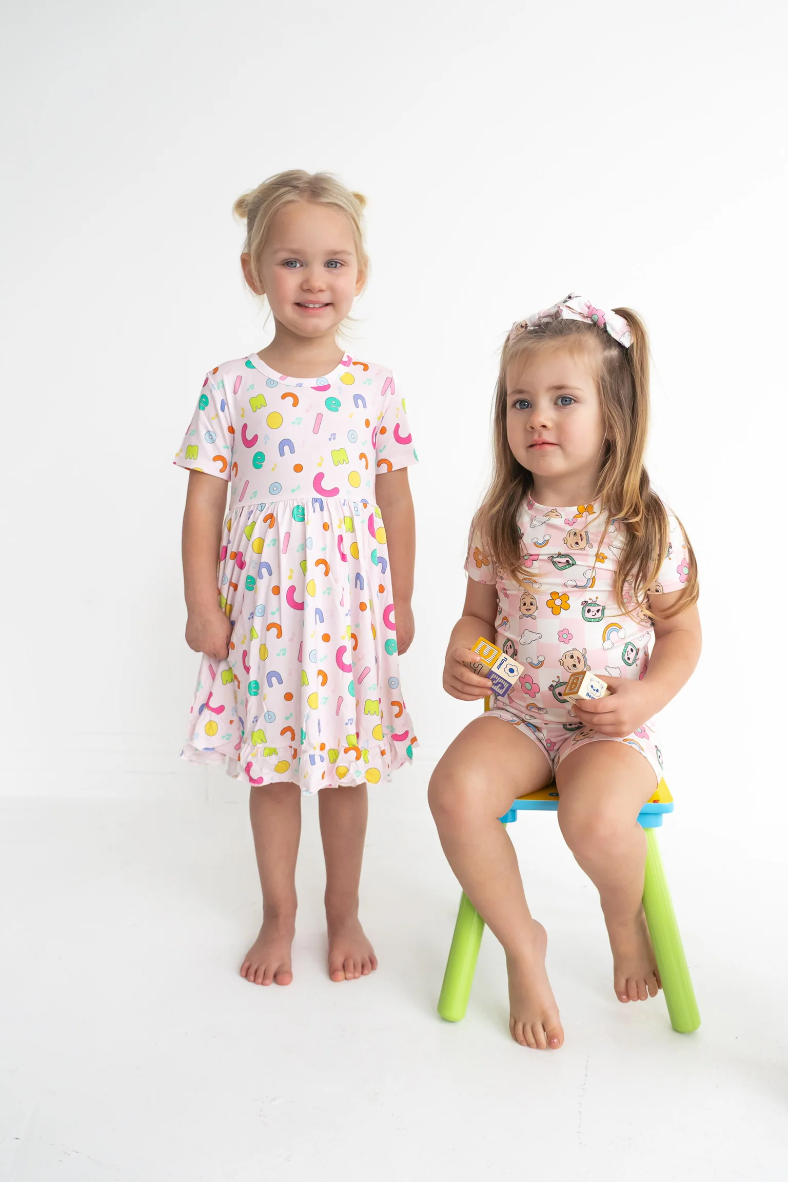 Dream Big Little Co x CoComelon ALPHABET SHORT SLEEVE DREAM RUFFLE DRESS - Image 14