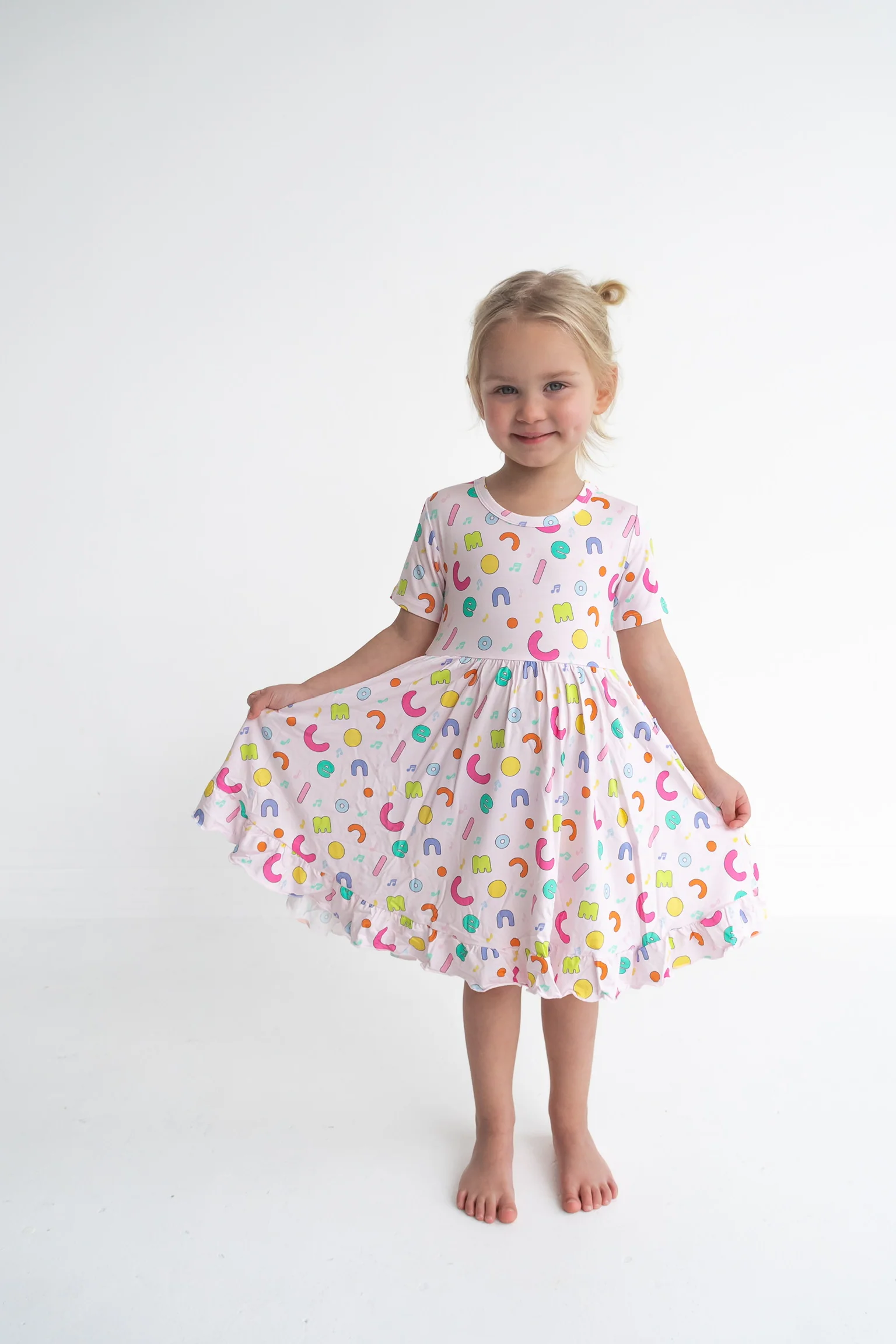 Dream Big Little Co x CoComelon ALPHABET SHORT SLEEVE DREAM RUFFLE DRESS - Image 16