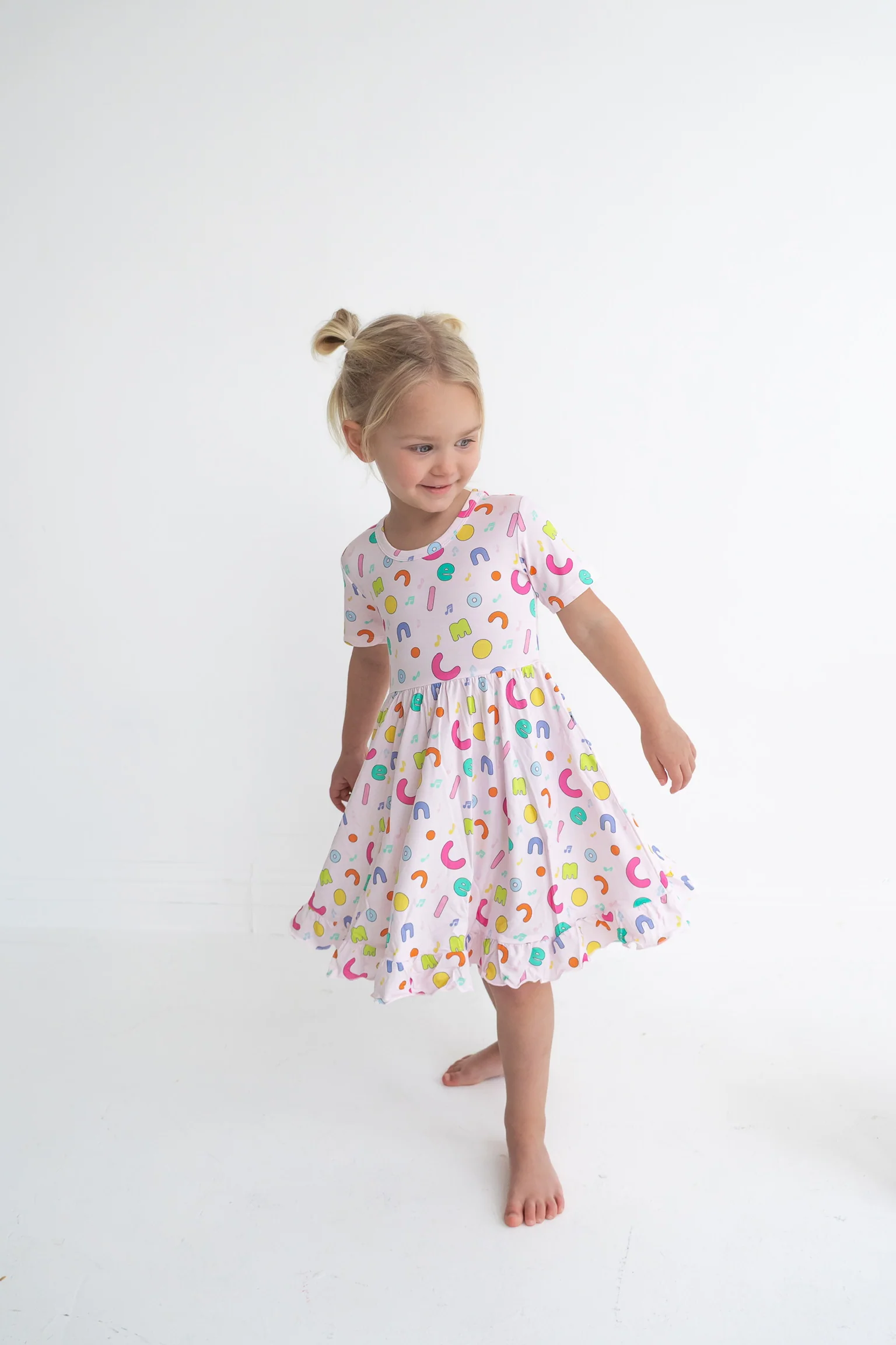 Dream Big Little Co x CoComelon ALPHABET SHORT SLEEVE DREAM RUFFLE DRESS - Image 19