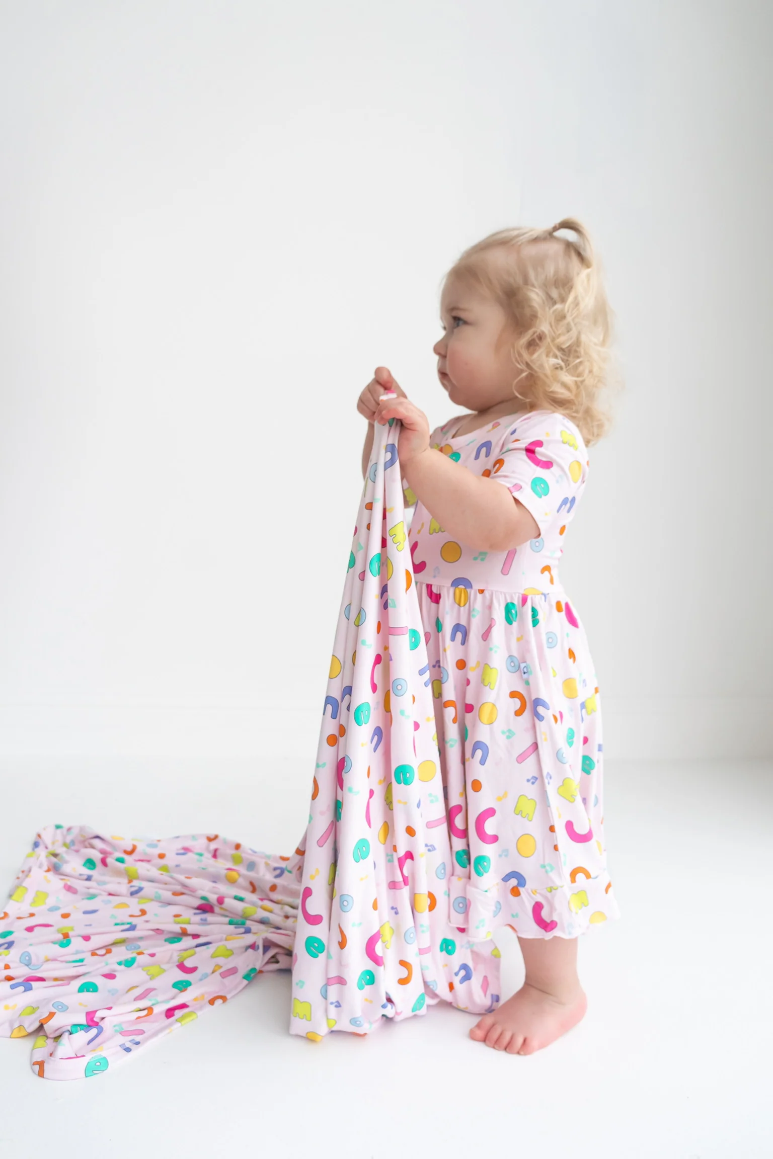Dream Big Little Co x CoComelon ALPHABET SHORT SLEEVE DREAM RUFFLE DRESS - Image 9