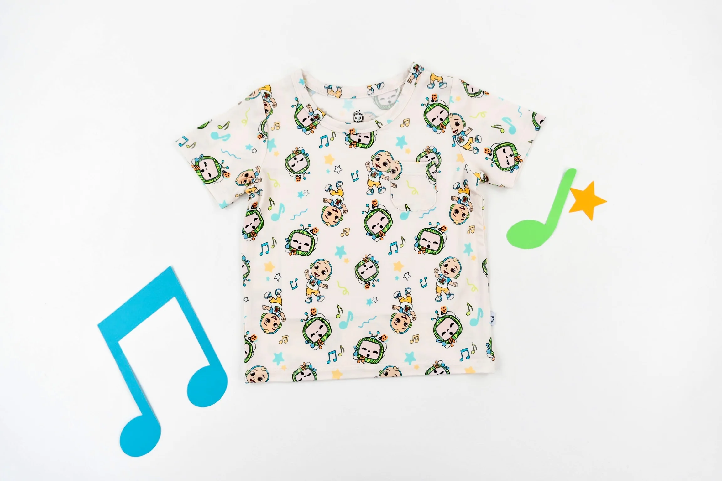 Dream Big Little Co x CoComelon JJ MUSICAL MELON DREAM POCKET TEE - Image 3