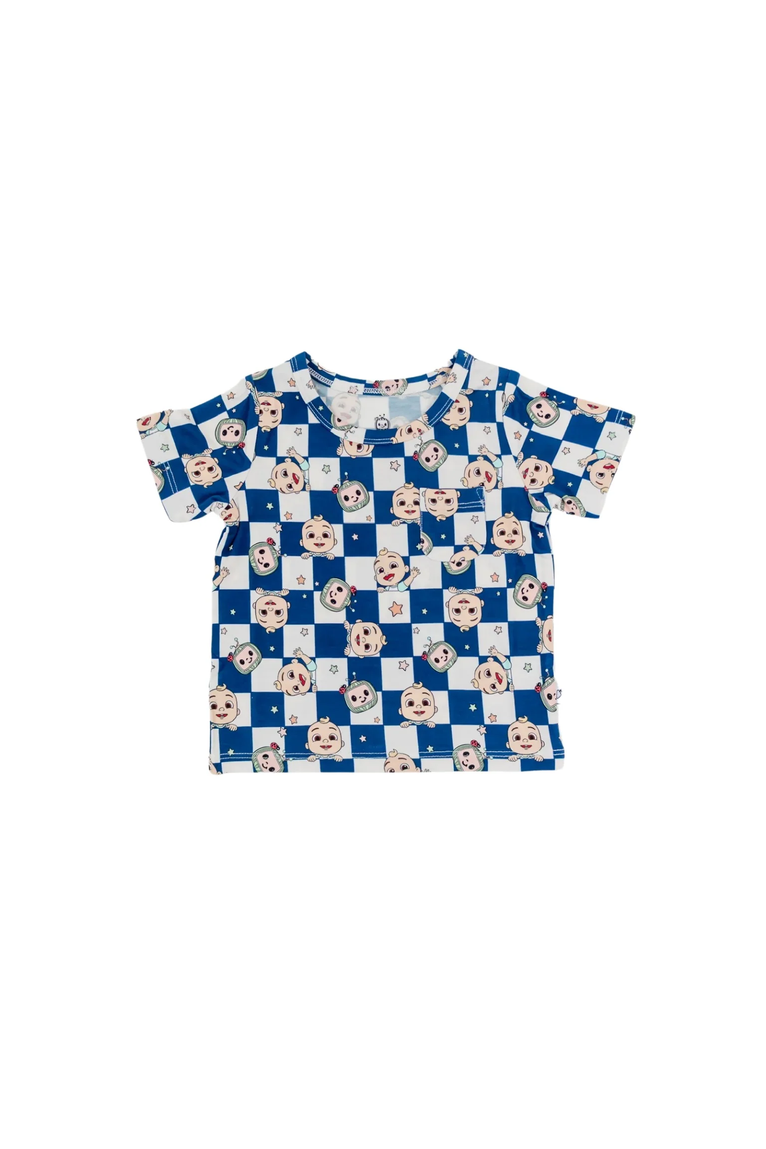 Dream Big Little Co x CoComelon JJ STARRY NIGHT CHECKERS DREAM POCKET TEE - Image 16