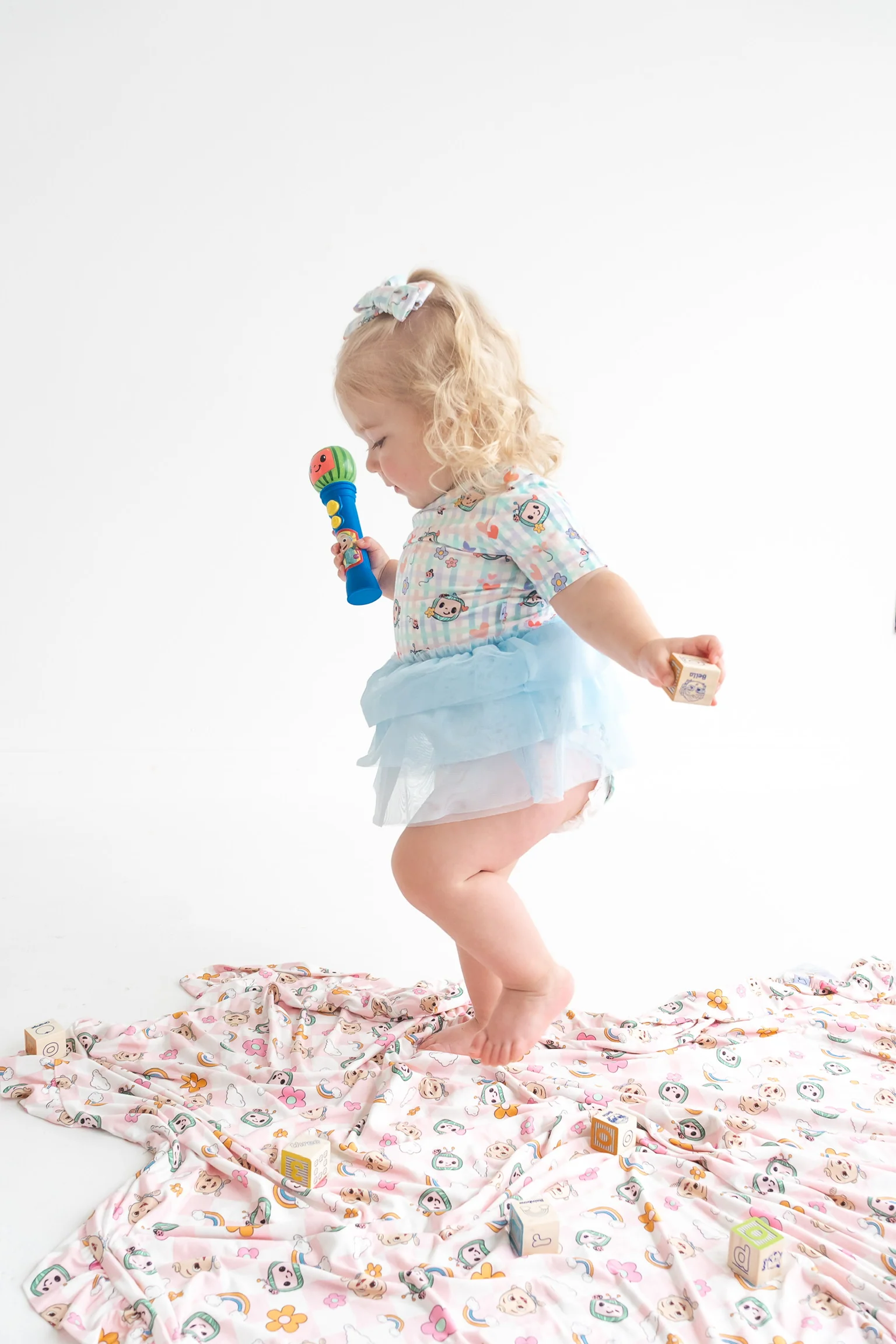 CoComelon x Dream Big Little Co SPRINGTIME MELON DREAM TUTU SHORT SLEEVE BODYSUIT DRESS - Image 2