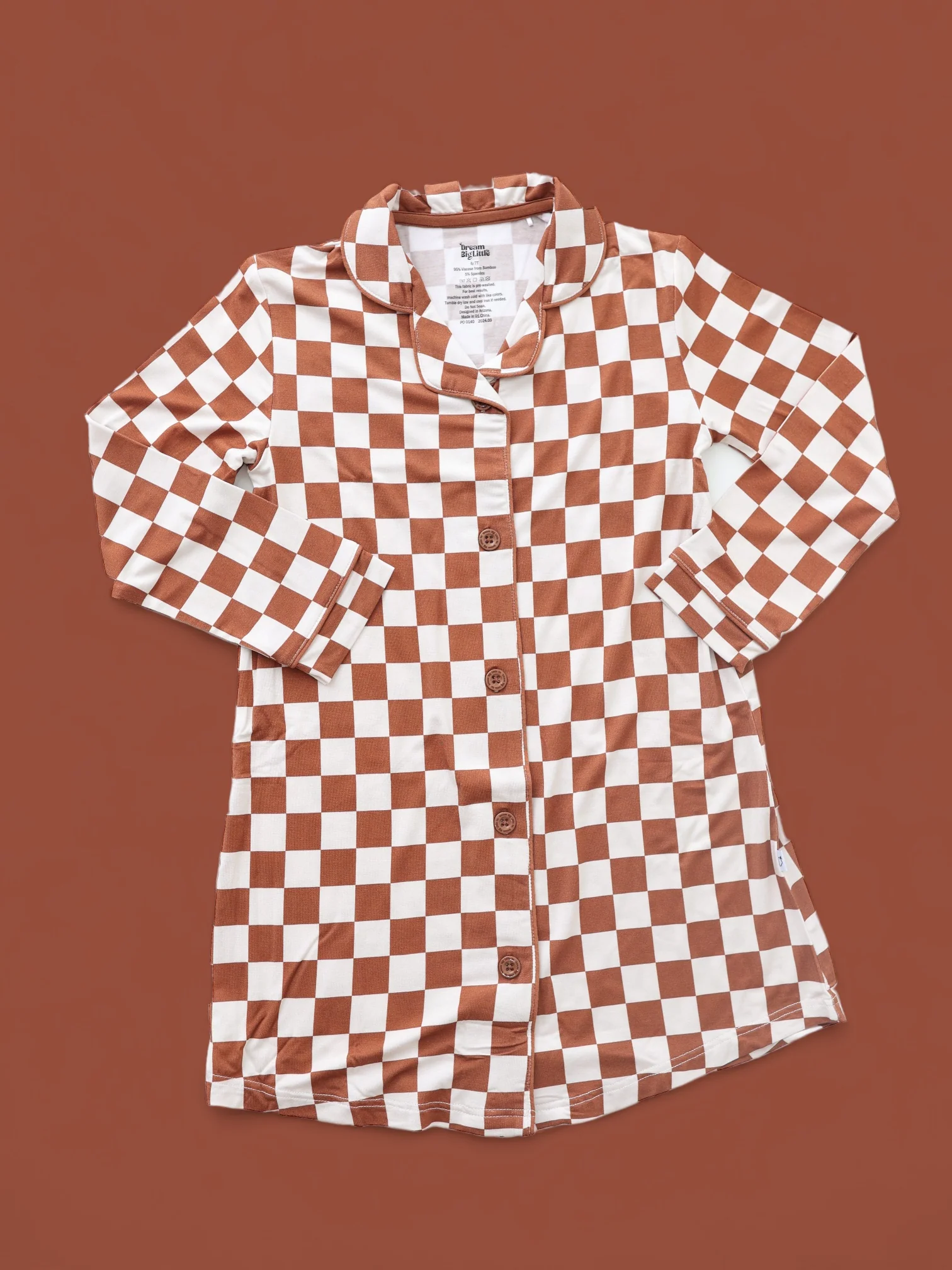COPPER CHECKERS GIRL'S DREAM GOWN - Image 2