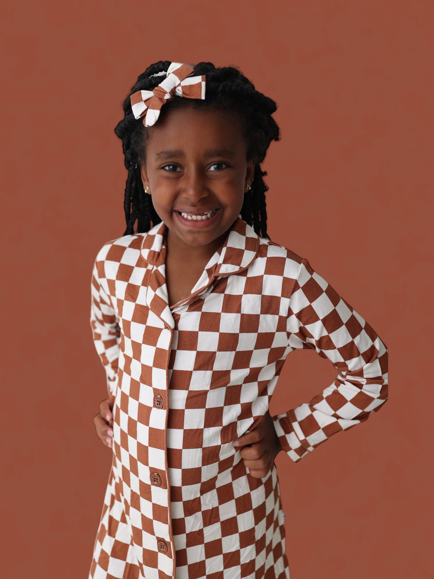 COPPER CHECKERS GIRL'S DREAM GOWN - Image 4