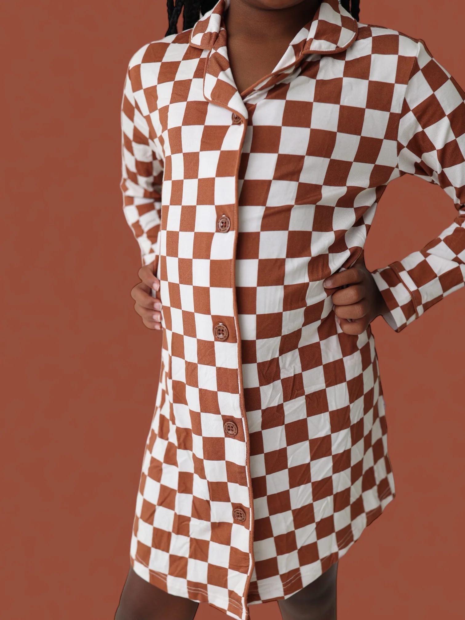 COPPER CHECKERS GIRL'S DREAM GOWN - Image 6