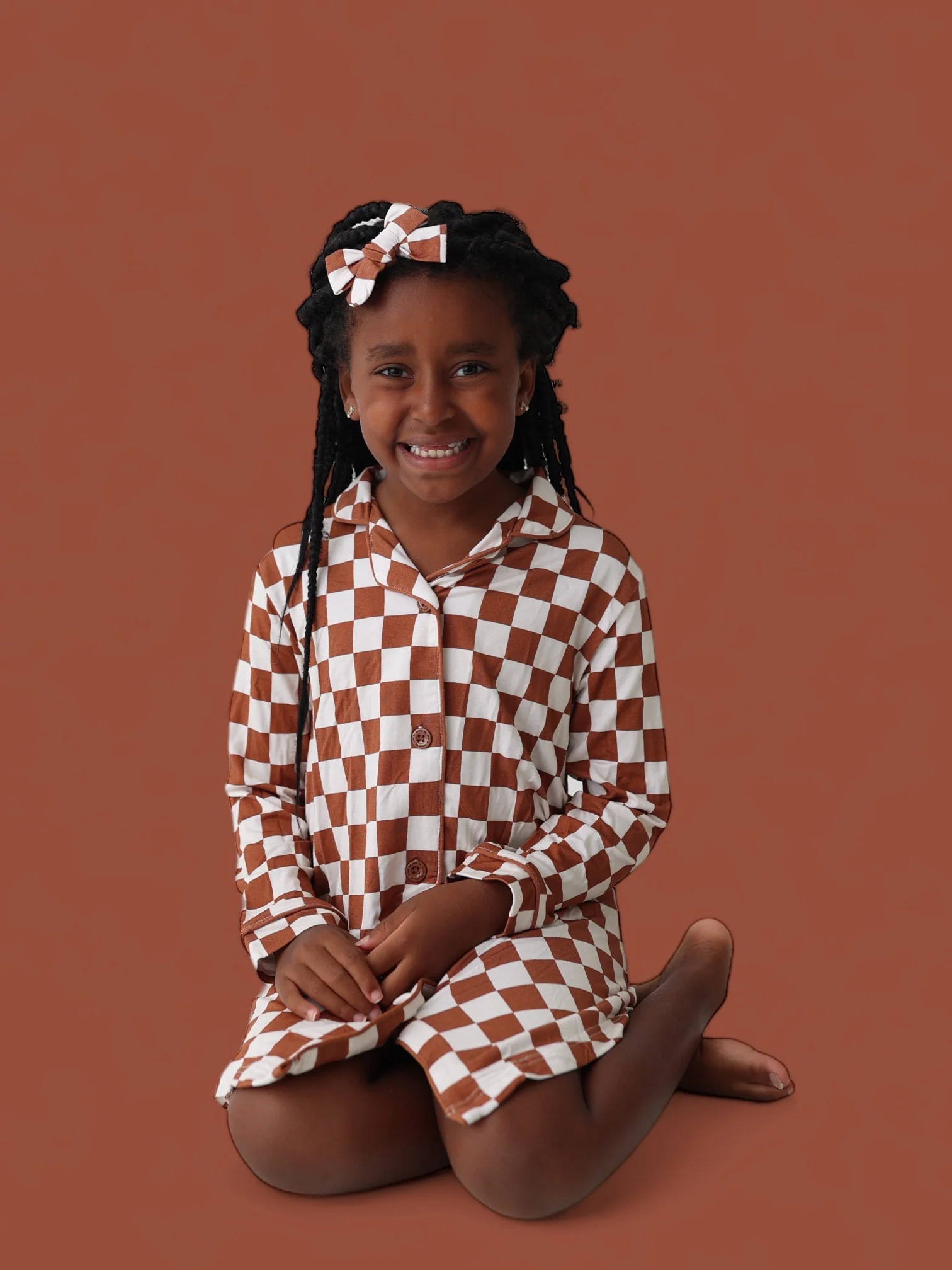 COPPER CHECKERS GIRL'S DREAM GOWN - Image 7