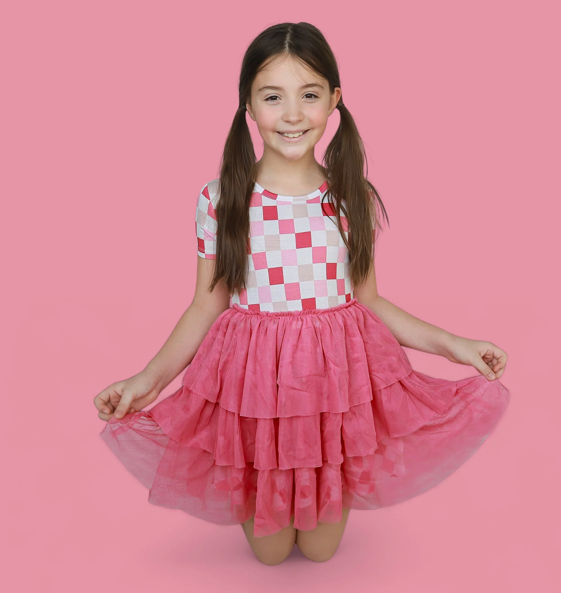 DREAMY PINK CHECKERS DREAM TUTU DRESS - Image 12