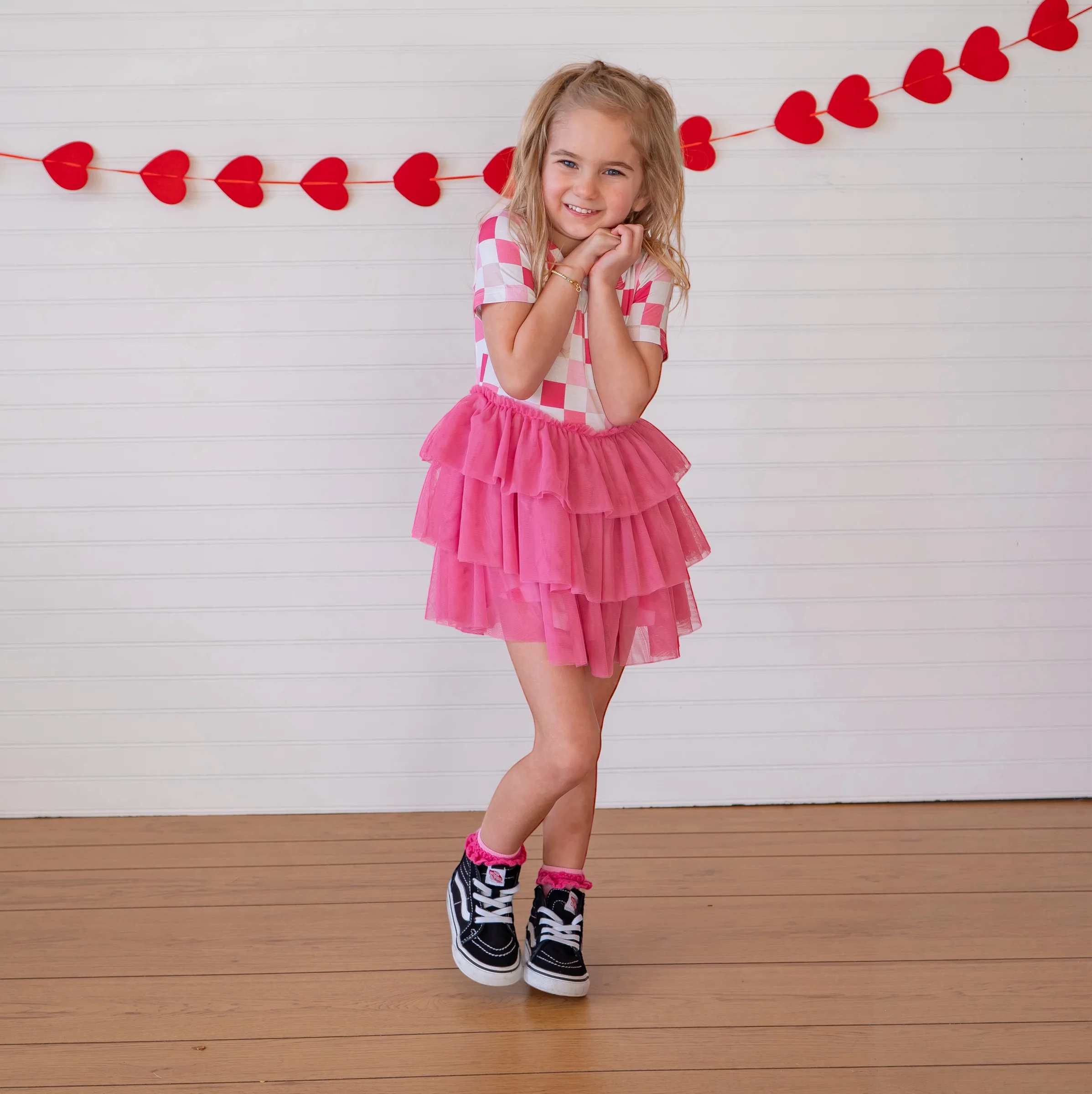 DREAMY PINK CHECKERS DREAM TUTU DRESS - Image 4