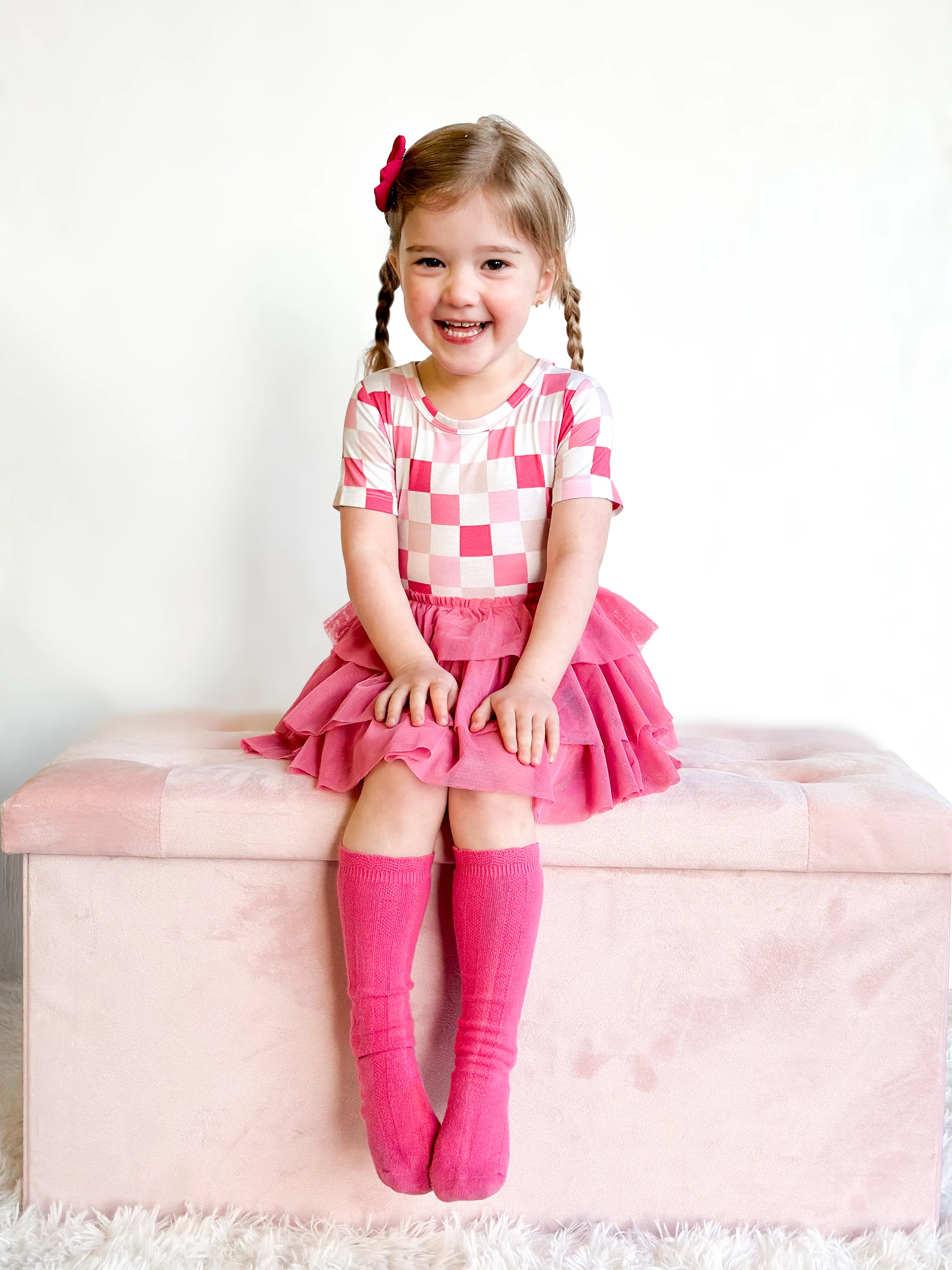 DREAMY PINK CHECKERS DREAM TUTU DRESS - Image 7