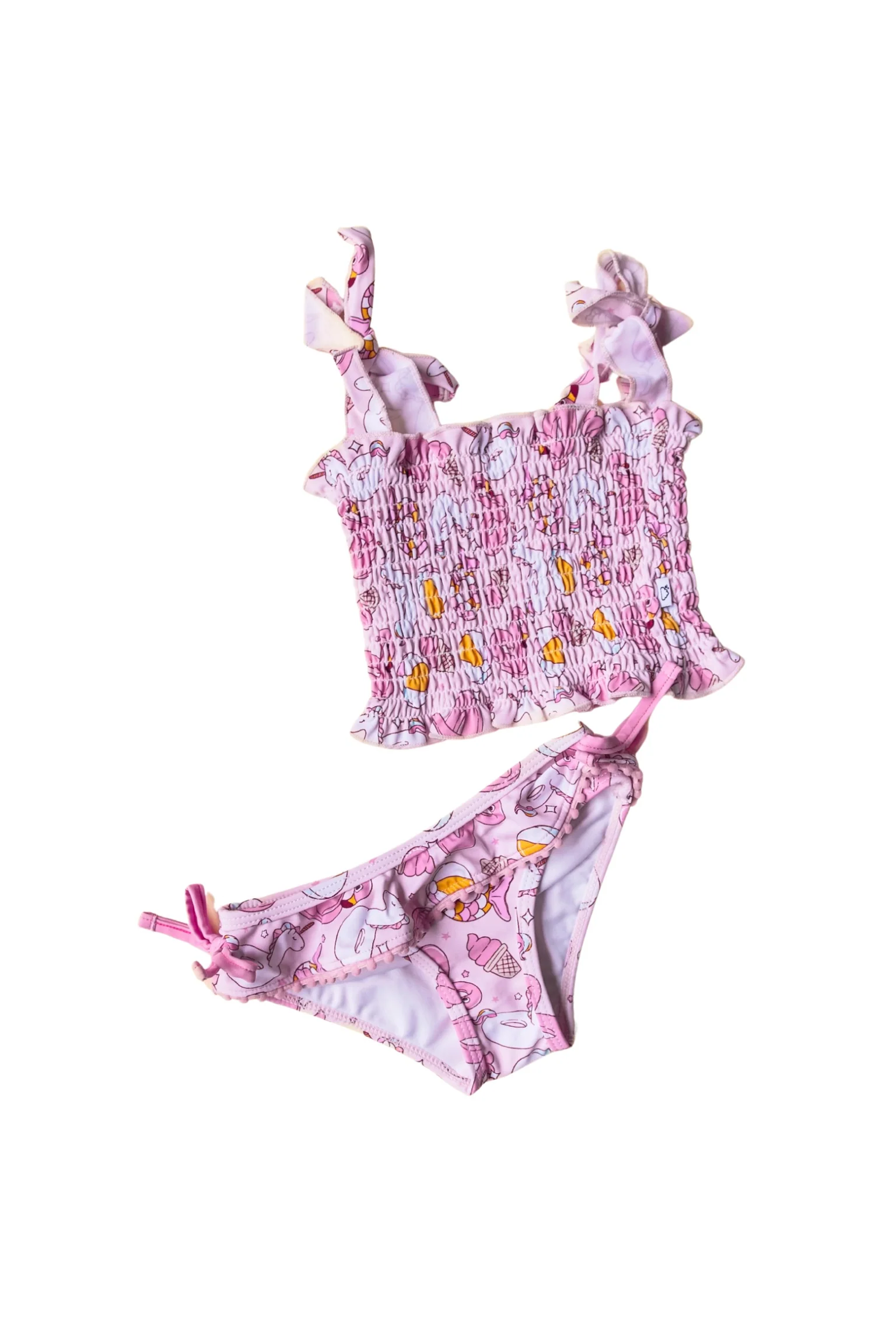 EXCLUSIVE GIRLS JUST WANNA HAVE SUN DREAM SMOCKED TANKINI TWO PIECE SWIM SUIT - Image 3
