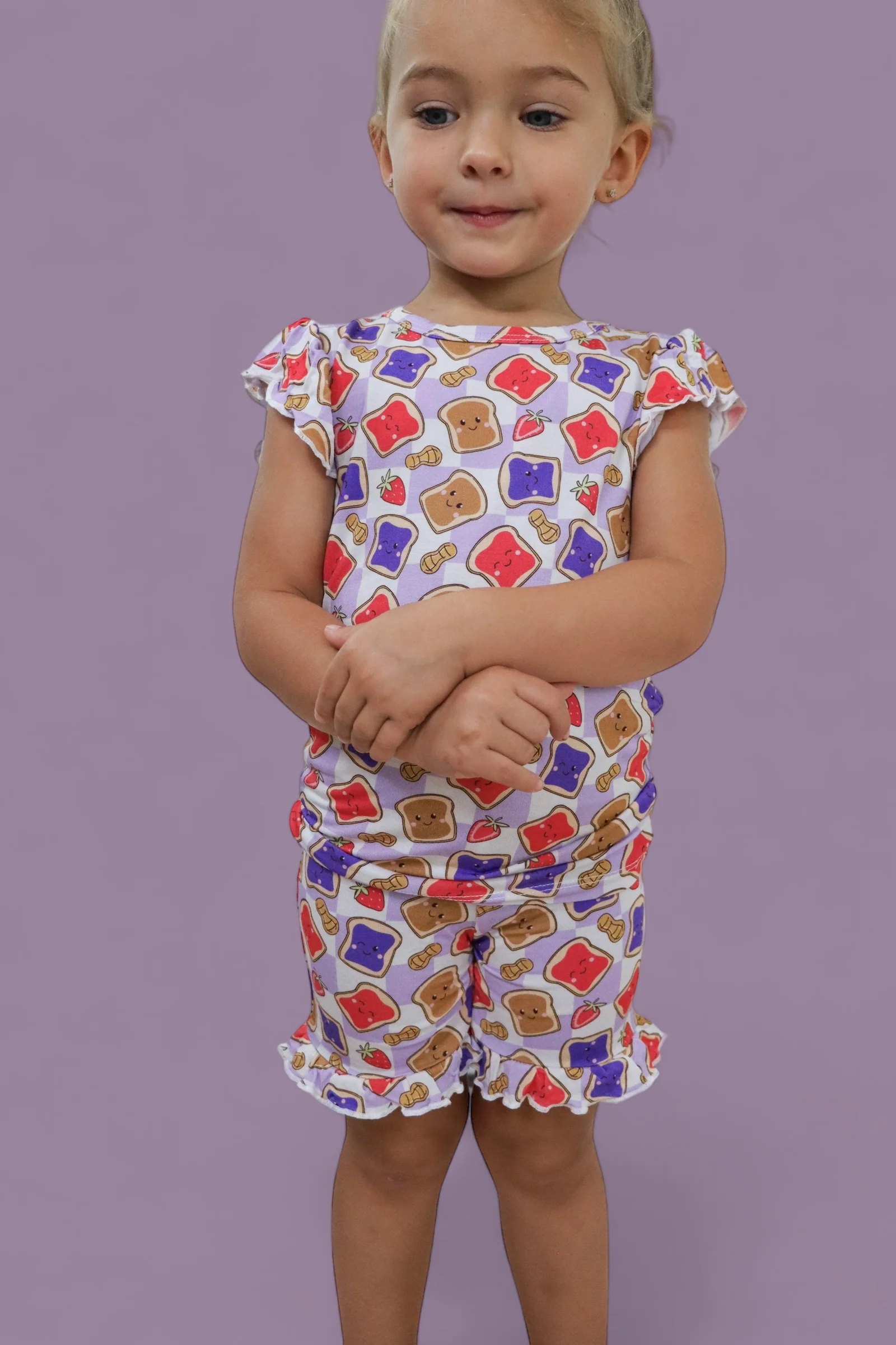 EXCLUSIVE PEANUT BUTTER JELLY TIME DREAM RUFFLE SHORT SET - Image 14