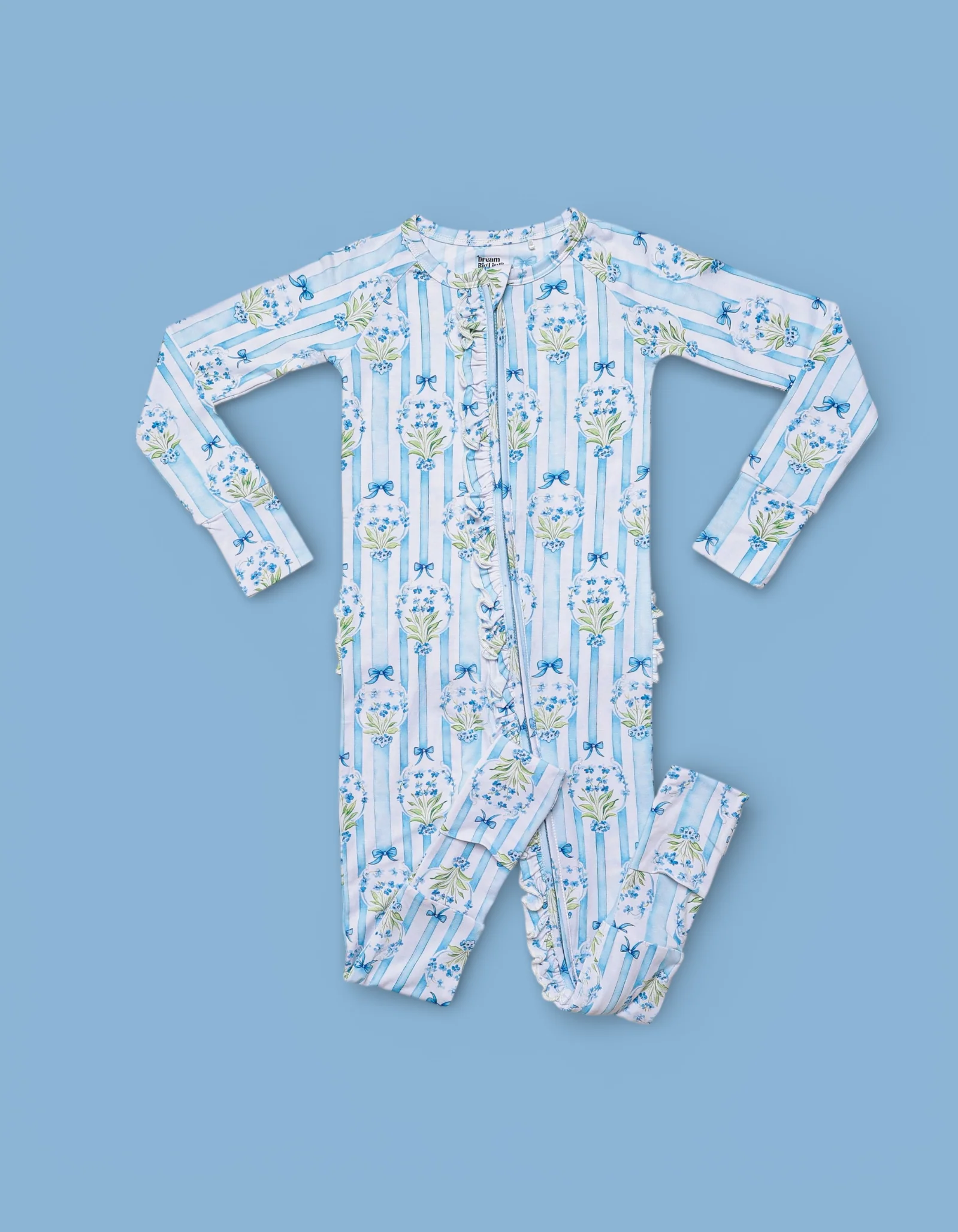 HEIRLOOM BLUE BLOOMS DREAM RUFFLE ROMPER - Image 2