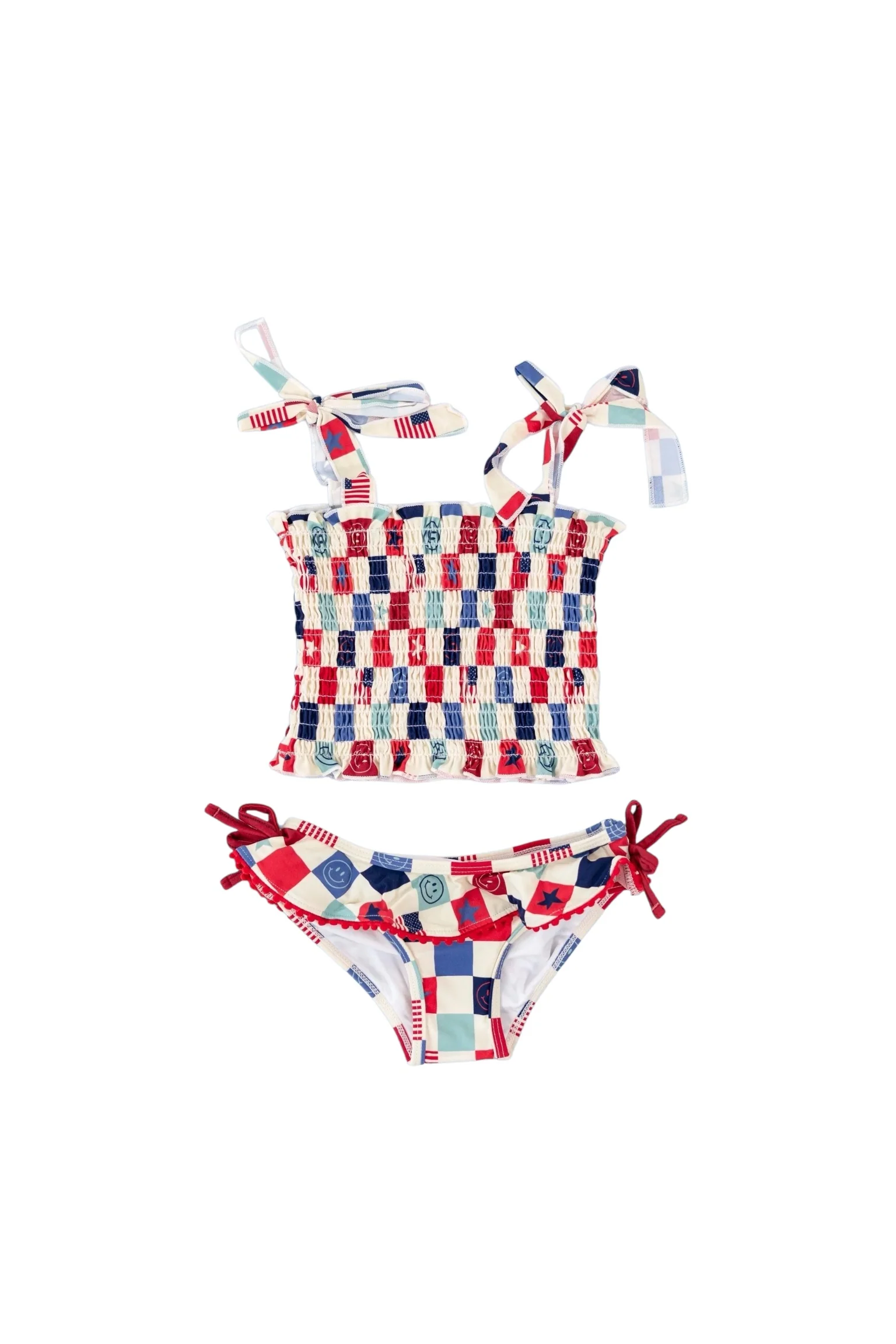 HOME OF THE FREE CHECKERS DREAM TANKINI TWO PIECE SWIM SUIT - Image 8