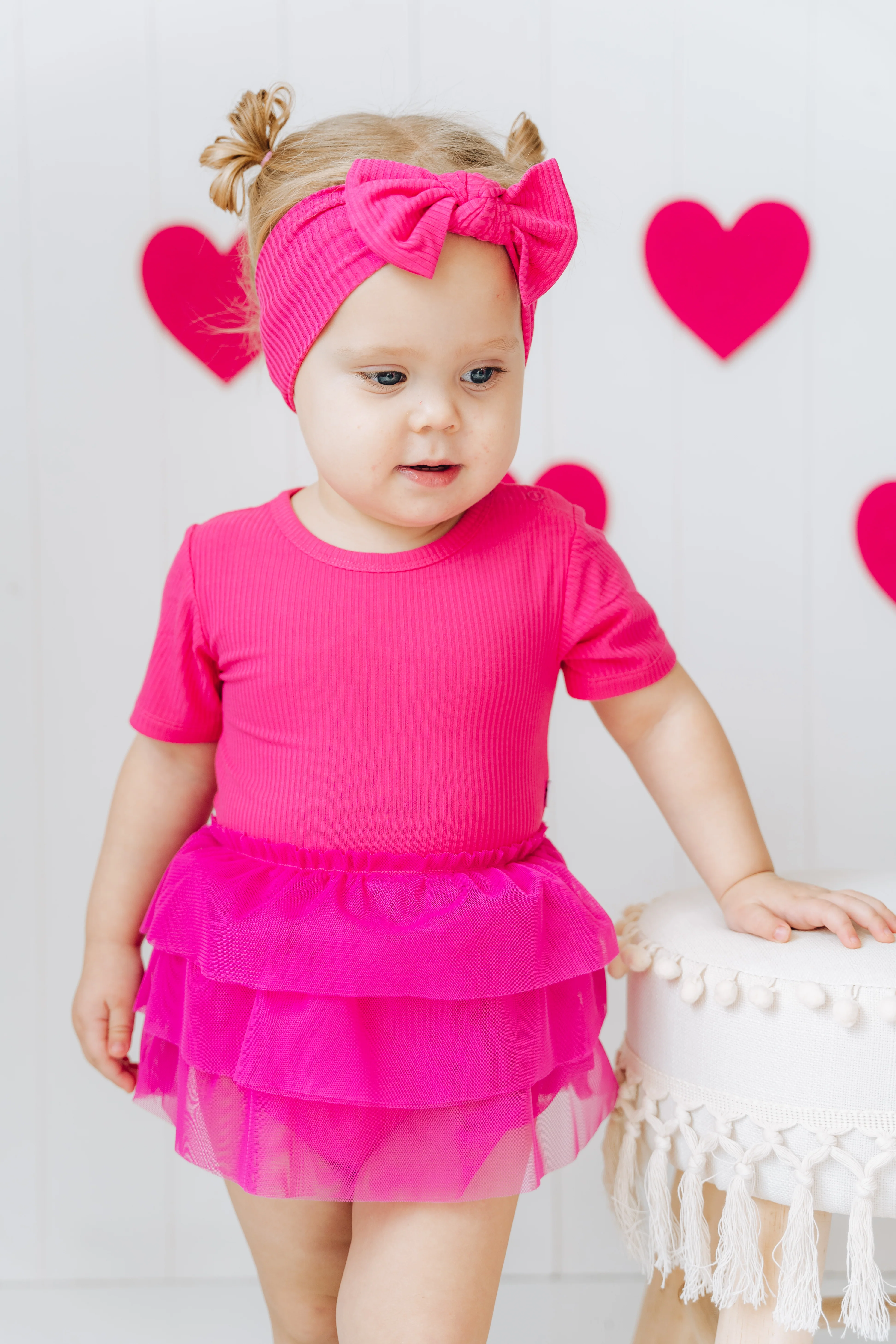 HOT PINK RIB DREAM TUTU BODYSUIT DRESS - Image 5