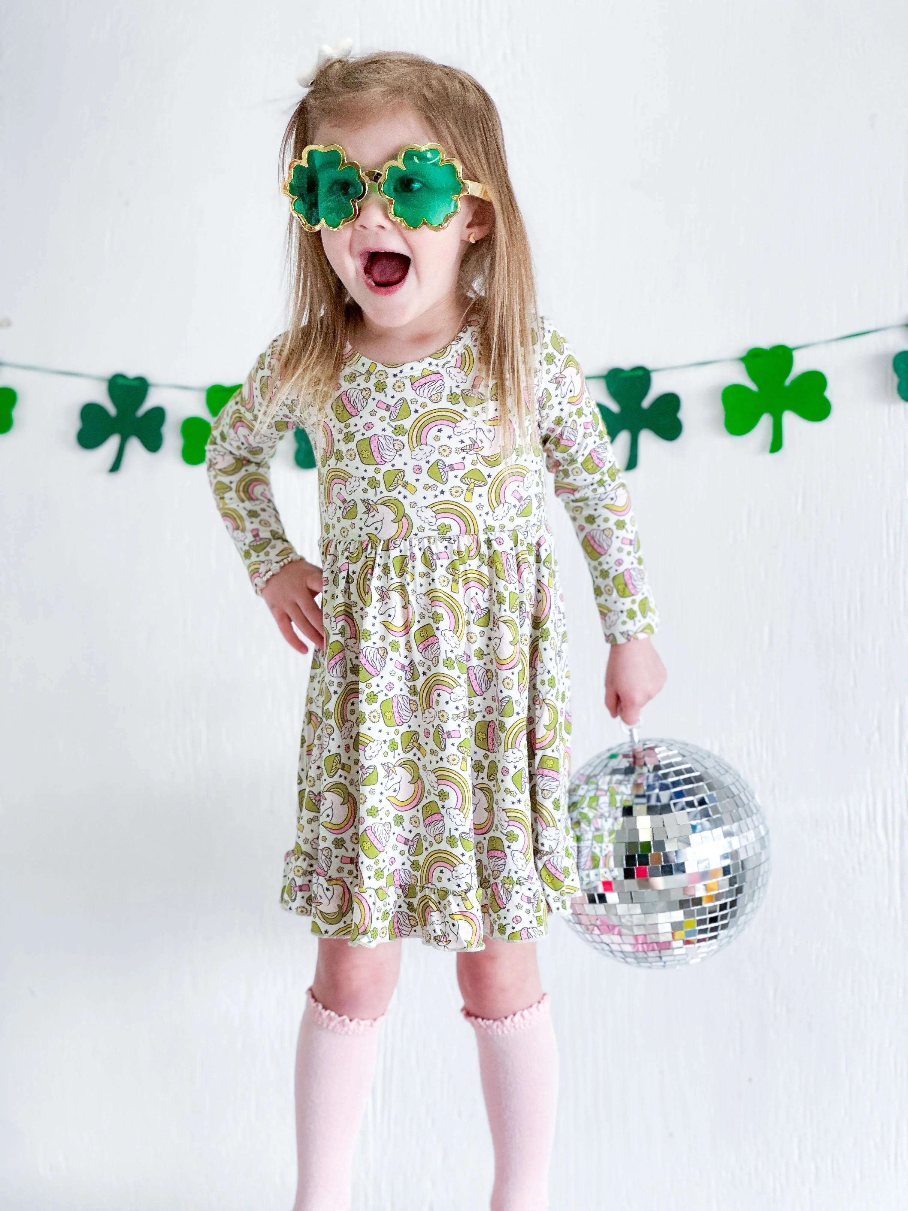 LUCK OF THE UNICORN DREAM LONG SLEEVE RUFFLE DRESS - Image 4