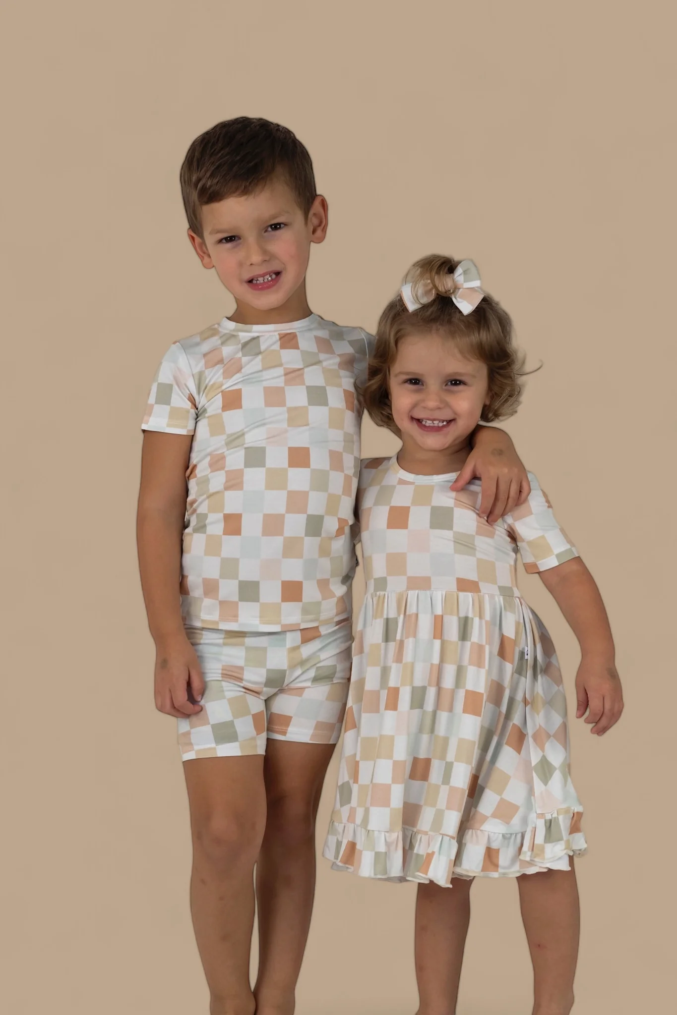 MUTED CHECKERS DREAM RUFFLE DRESS - Image 7