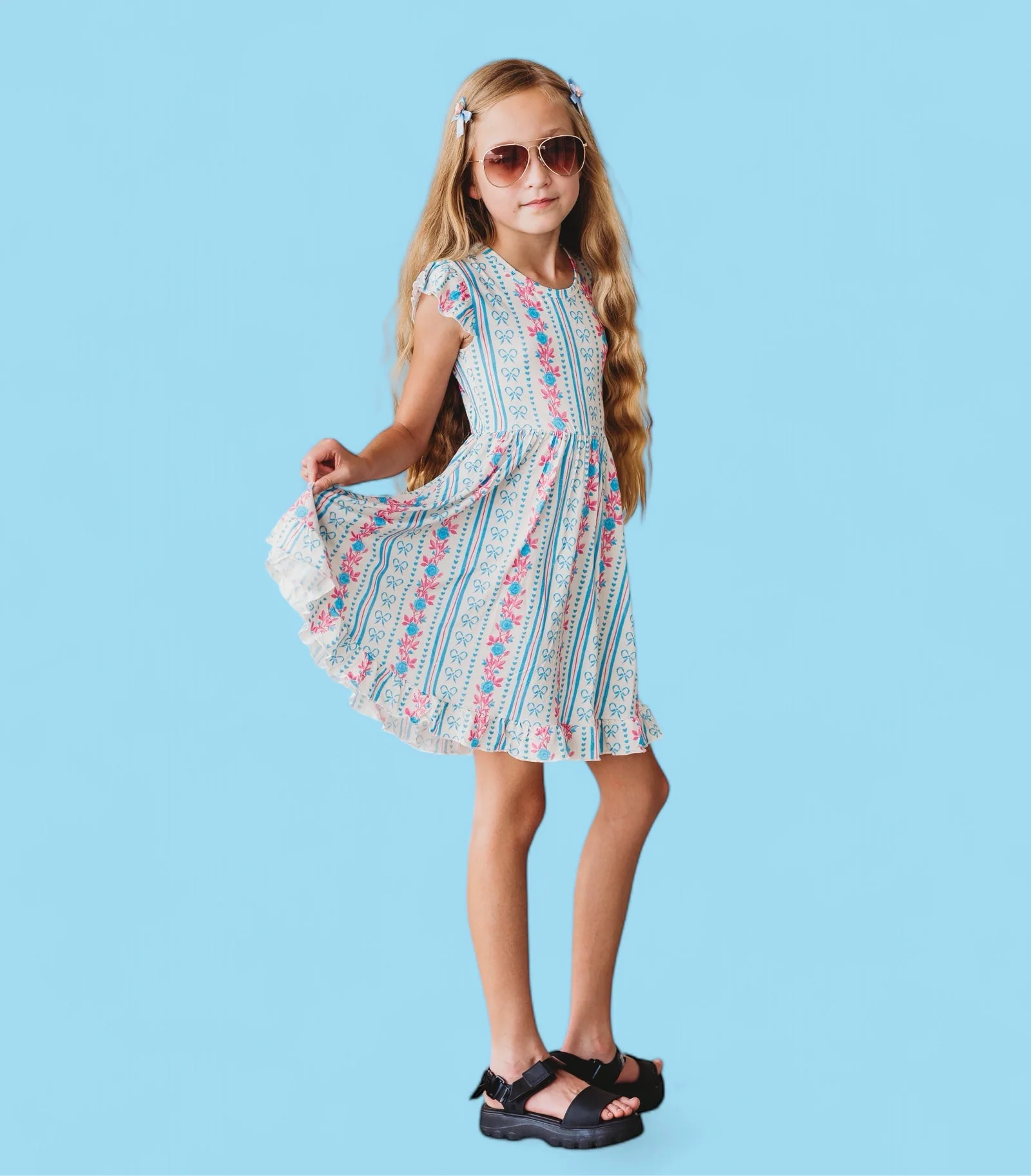 PETITE POSIE CAP SLEEVE DREAM RUFFLE DRESS - Image 3