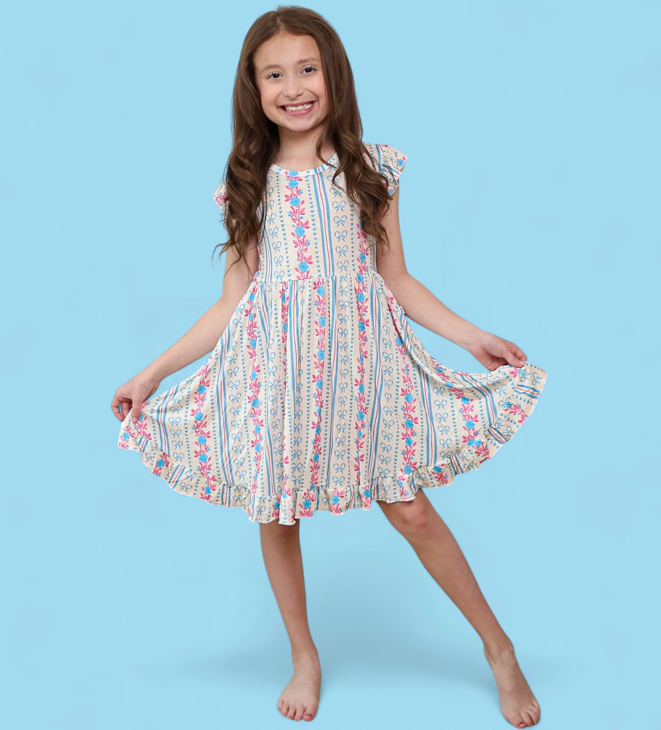 PETITE POSIE CAP SLEEVE DREAM RUFFLE DRESS - Image 4