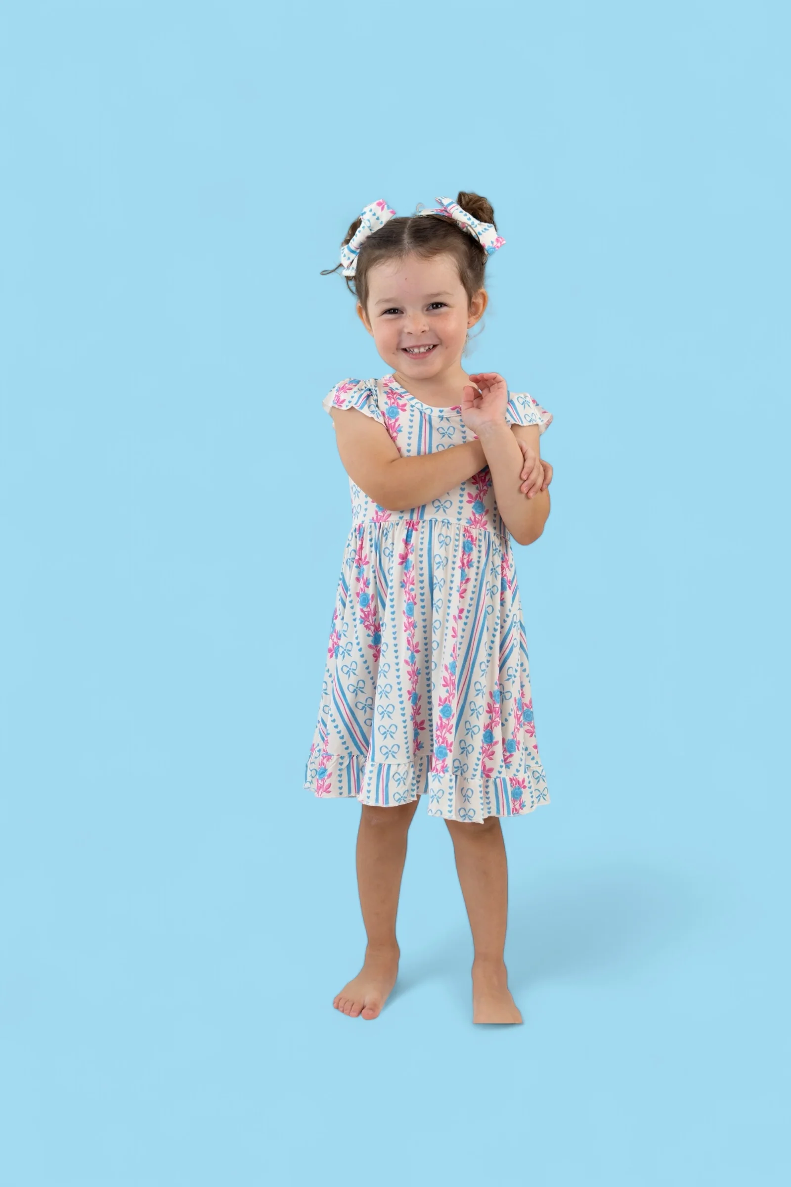 PETITE POSIE CAP SLEEVE DREAM RUFFLE DRESS - Image 8