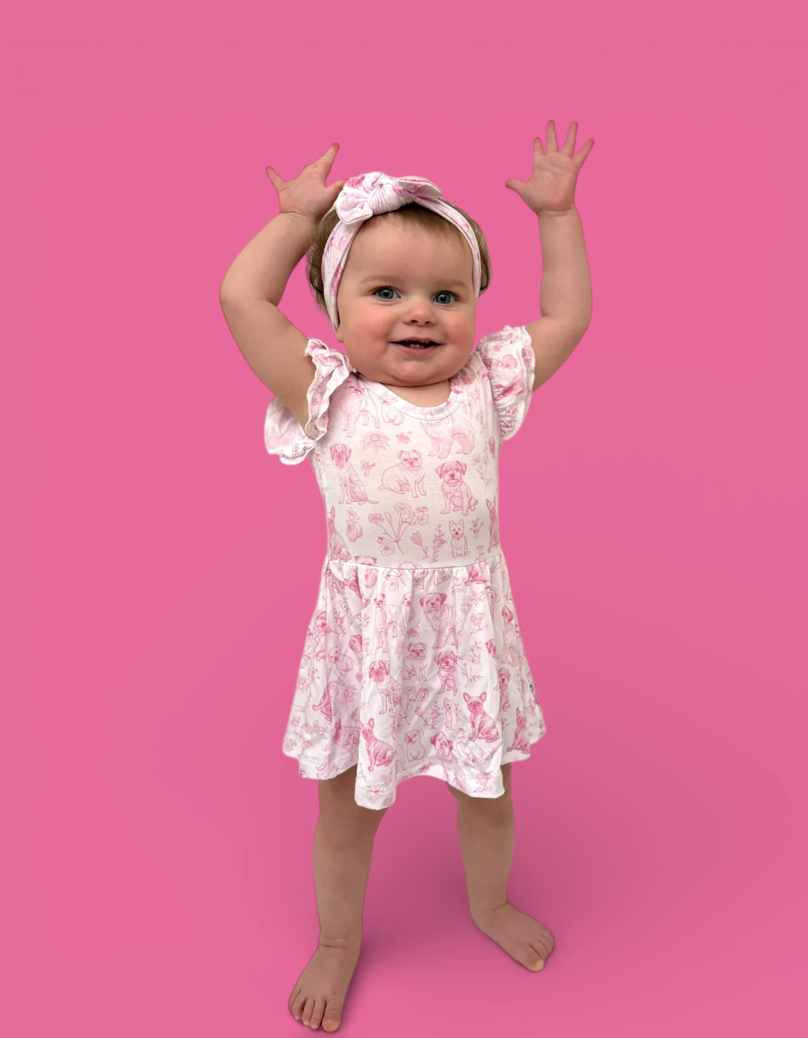 PINK PUPPY TOILE DREAM CAP SLEEVE BODYSUIT DRESS - Image 4
