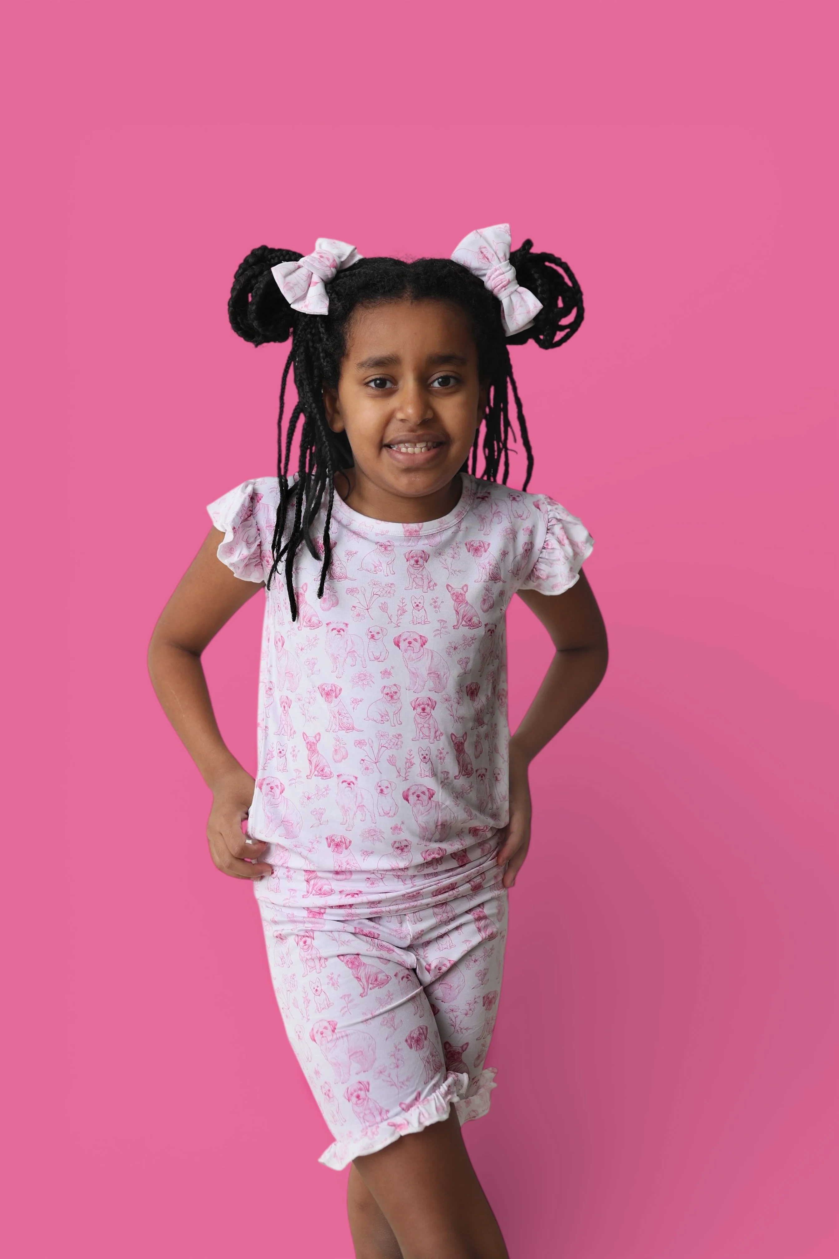 PINK PUPPY TOILE DREAM RUFFLE SHORT SET - Image 12
