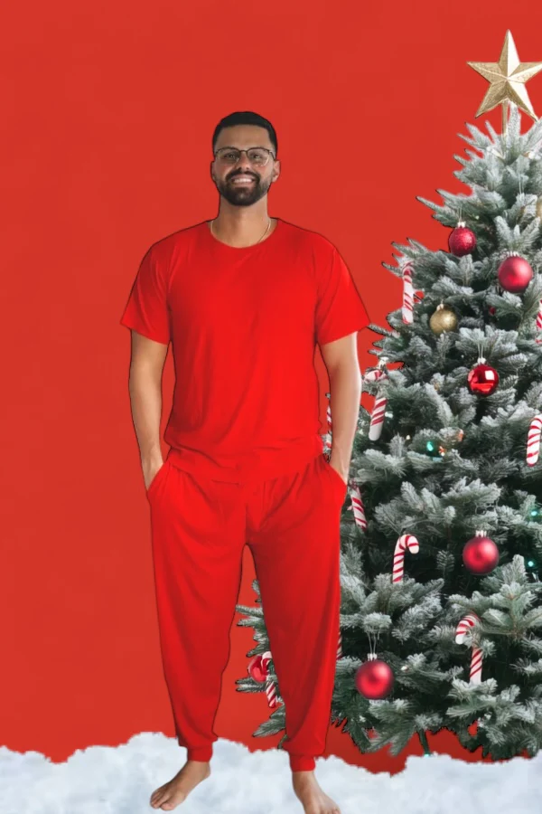 RED RIB MEN'S DREAM JOGGER SET - Image 5