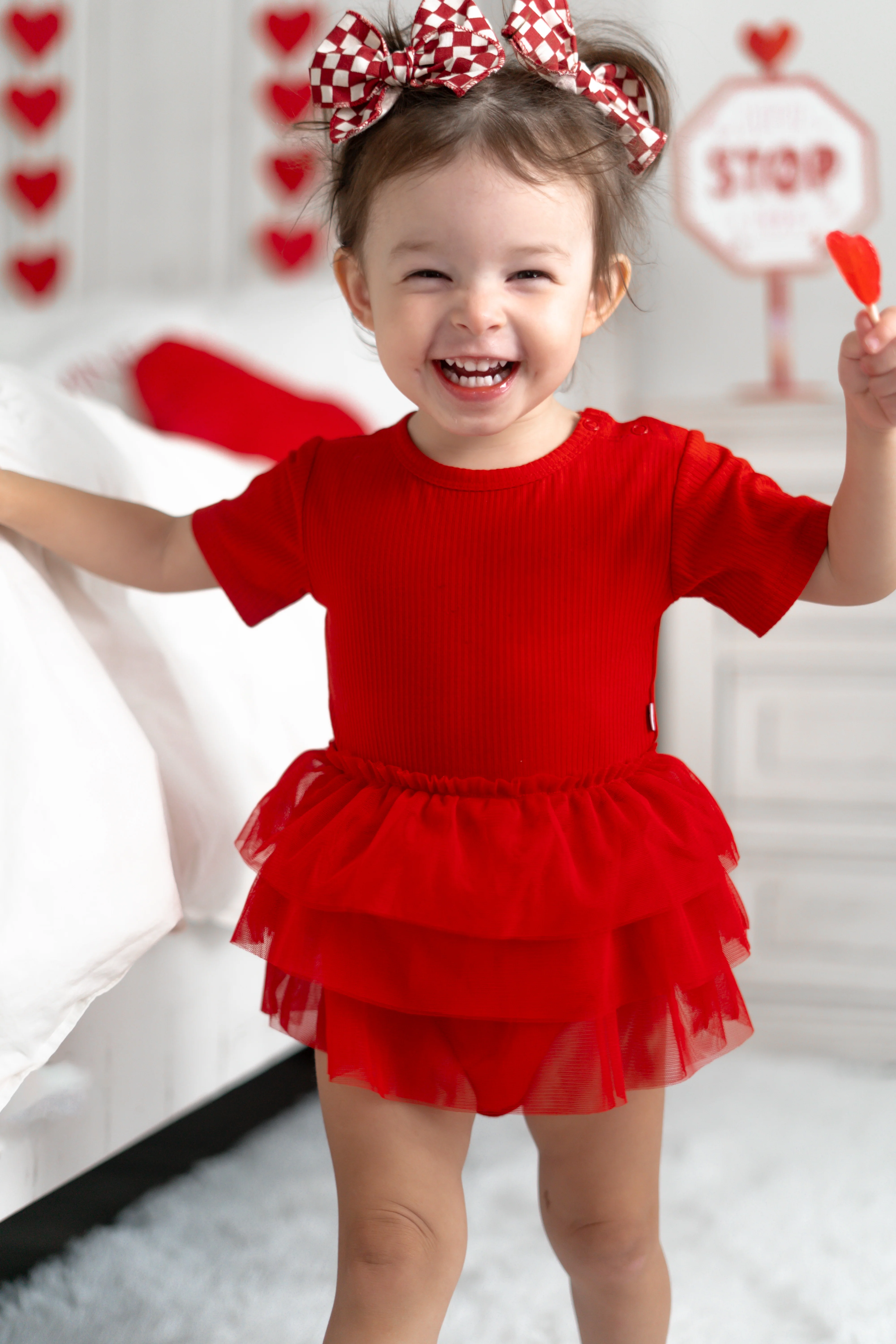 RED RIB DREAM TUTU BODYSUIT DRESS - Image 6