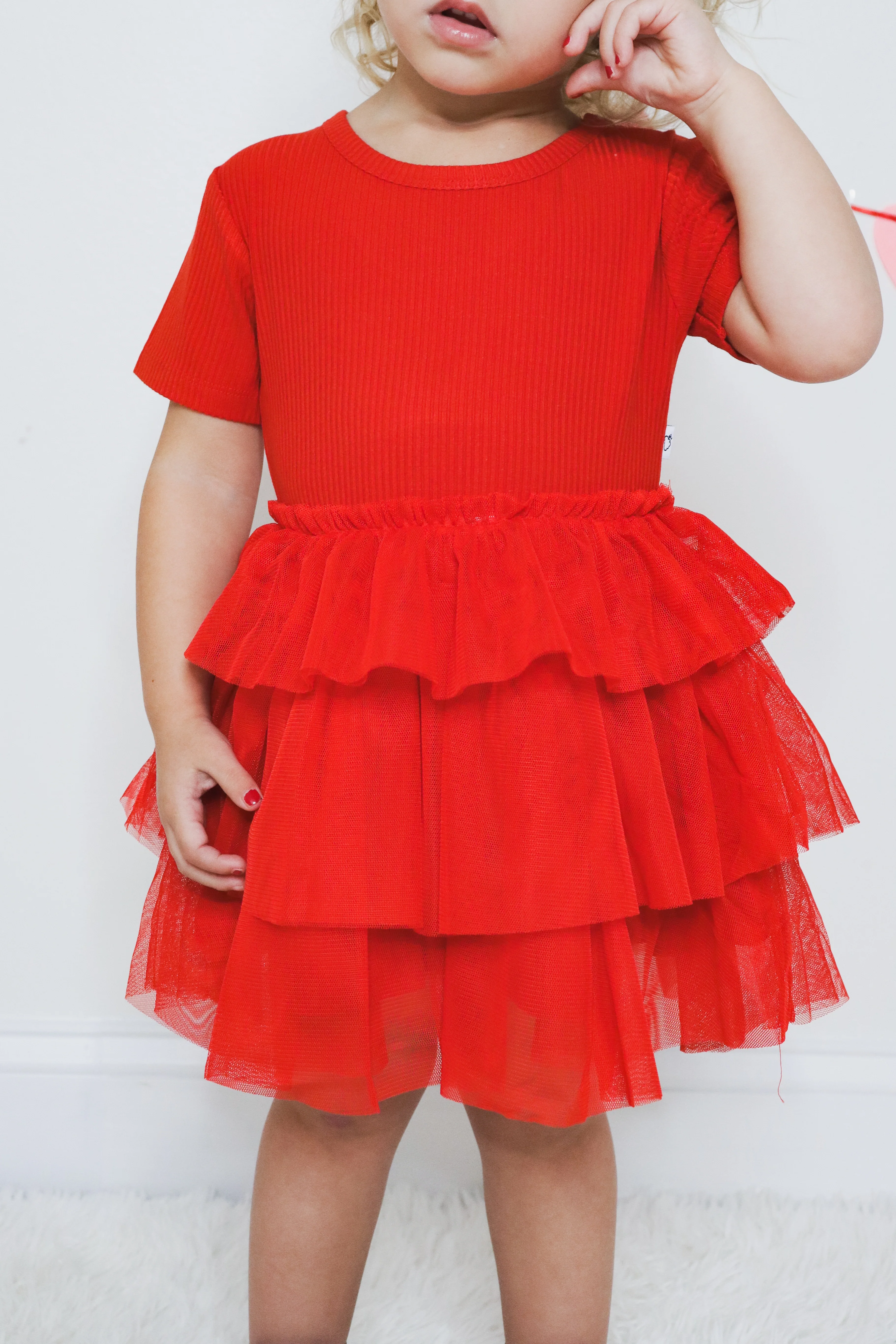 RED RIB DREAM TUTU DRESS - Image 3