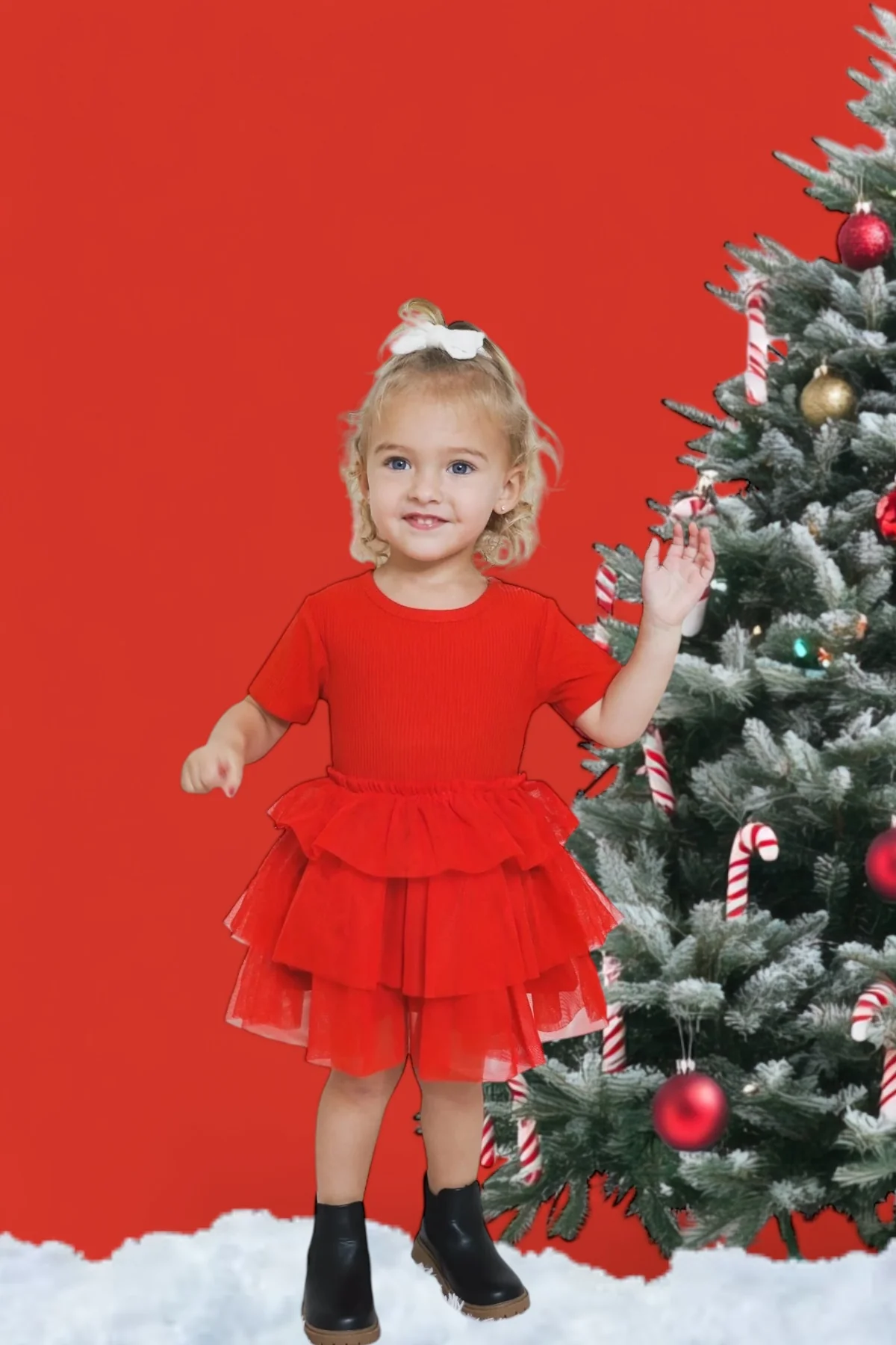 RED RIB DREAM TUTU DRESS - Image 9