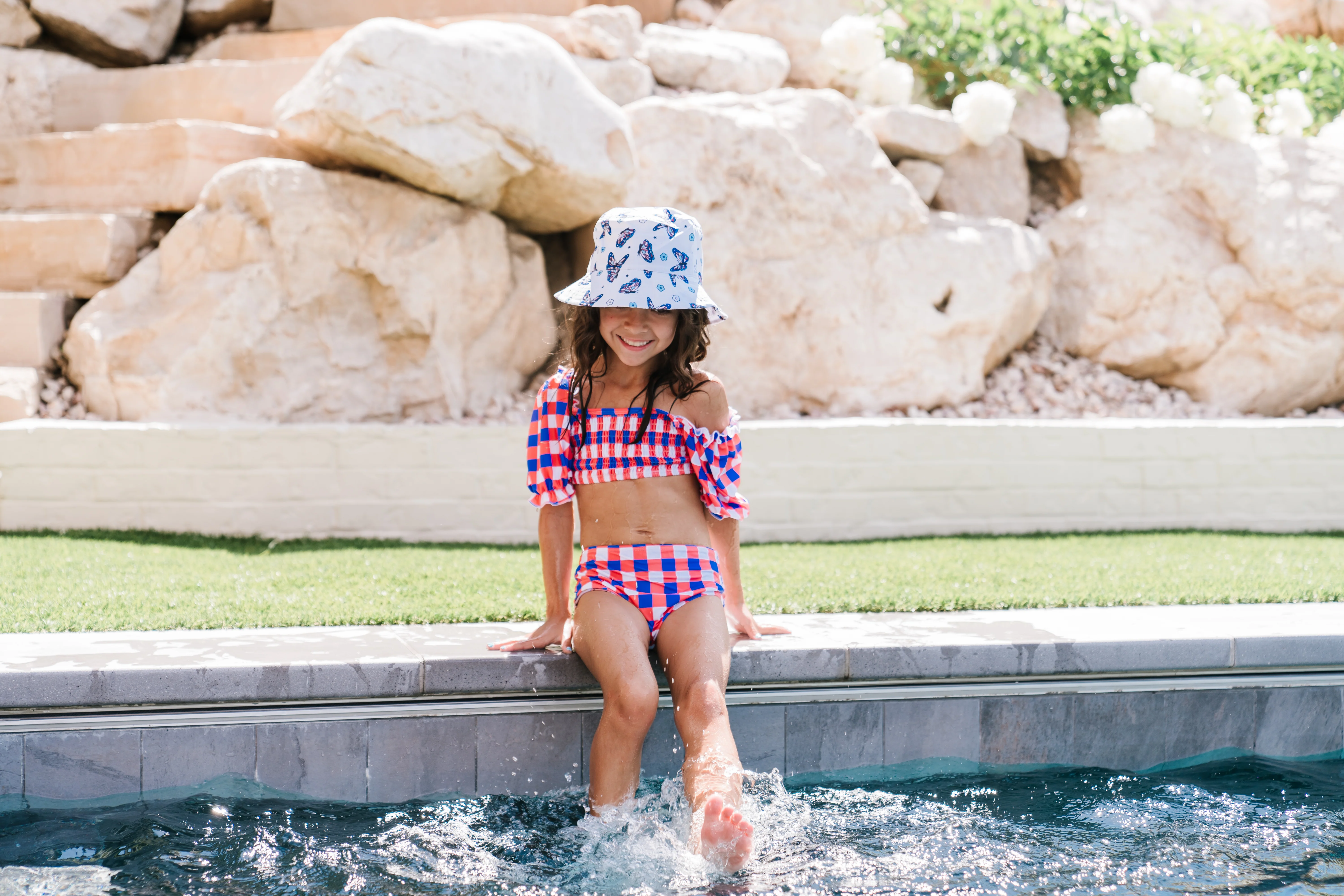 RED, WHITE & TRUMAN DREAM OFF THE SHOULDER SWIM SUIT - Image 7