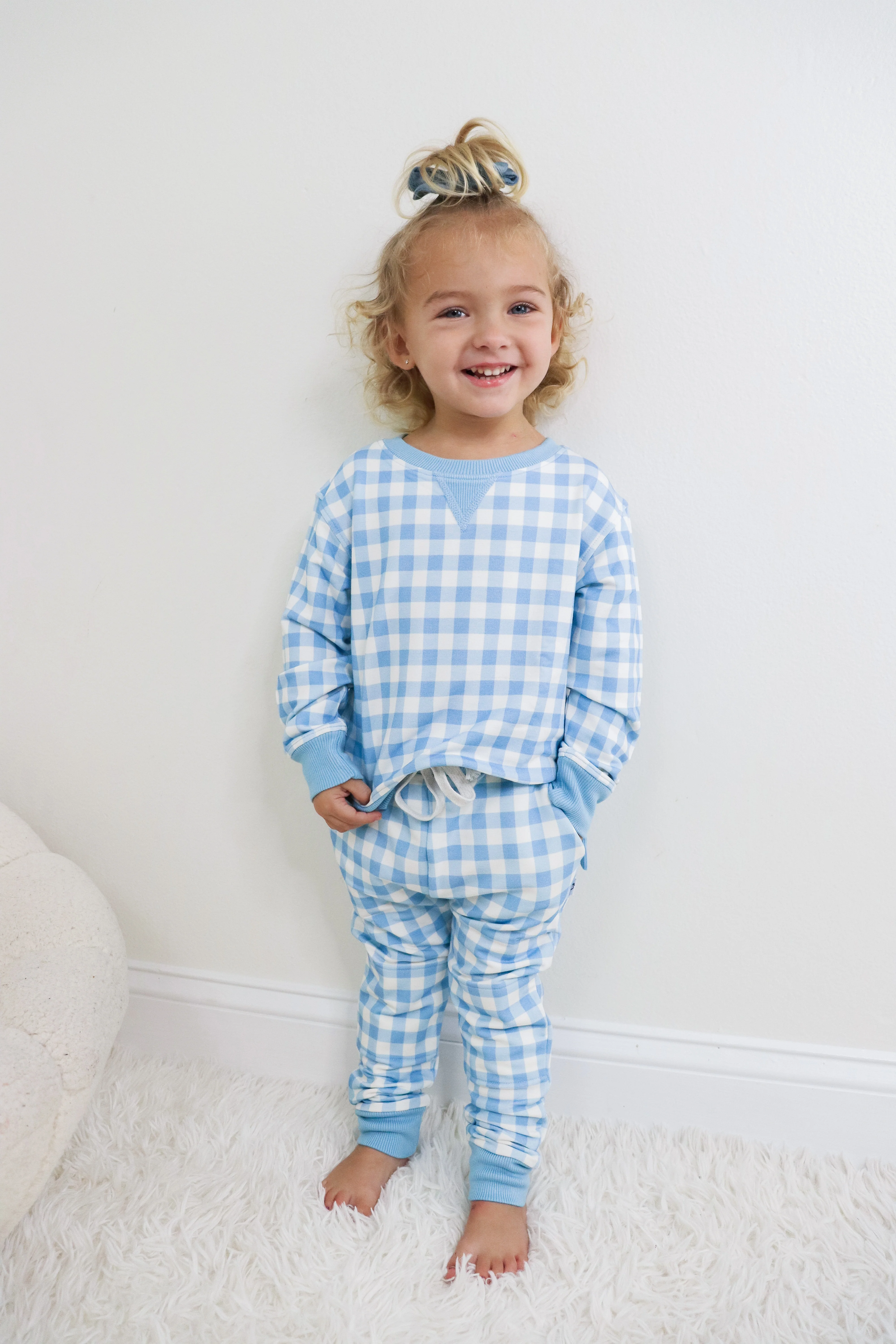SKY BLUE GINGHAM DREAM JOGGER - Image 4