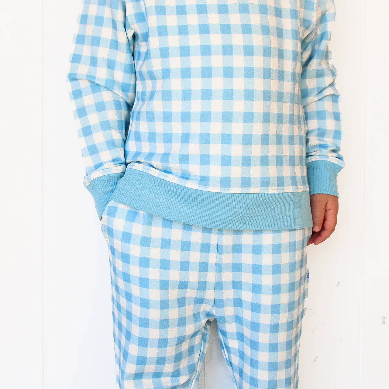 SKY BLUE GINGHAM DREAM JOGGER - Image 5