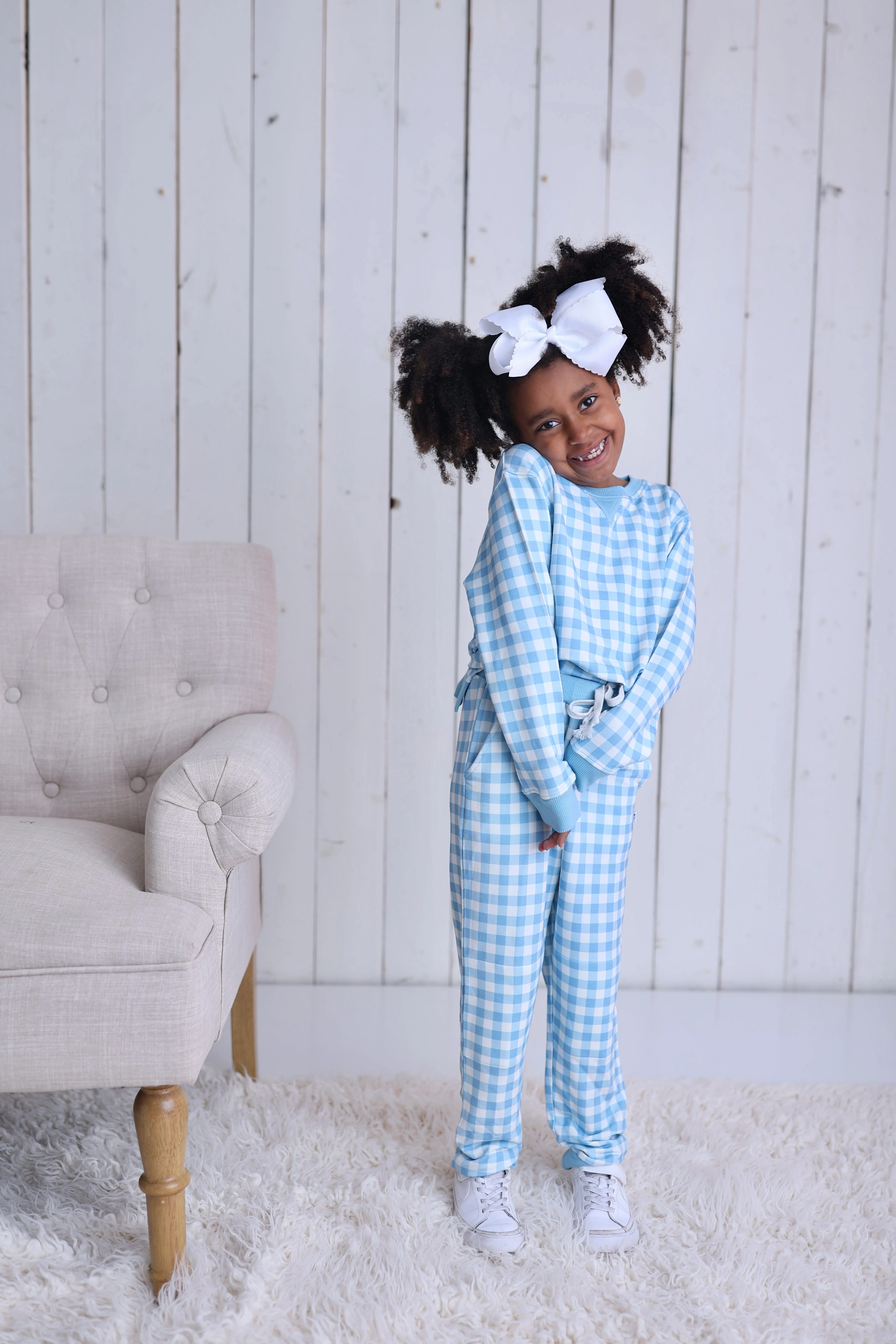 SKY BLUE GINGHAM DREAM PULLOVER - Image 3