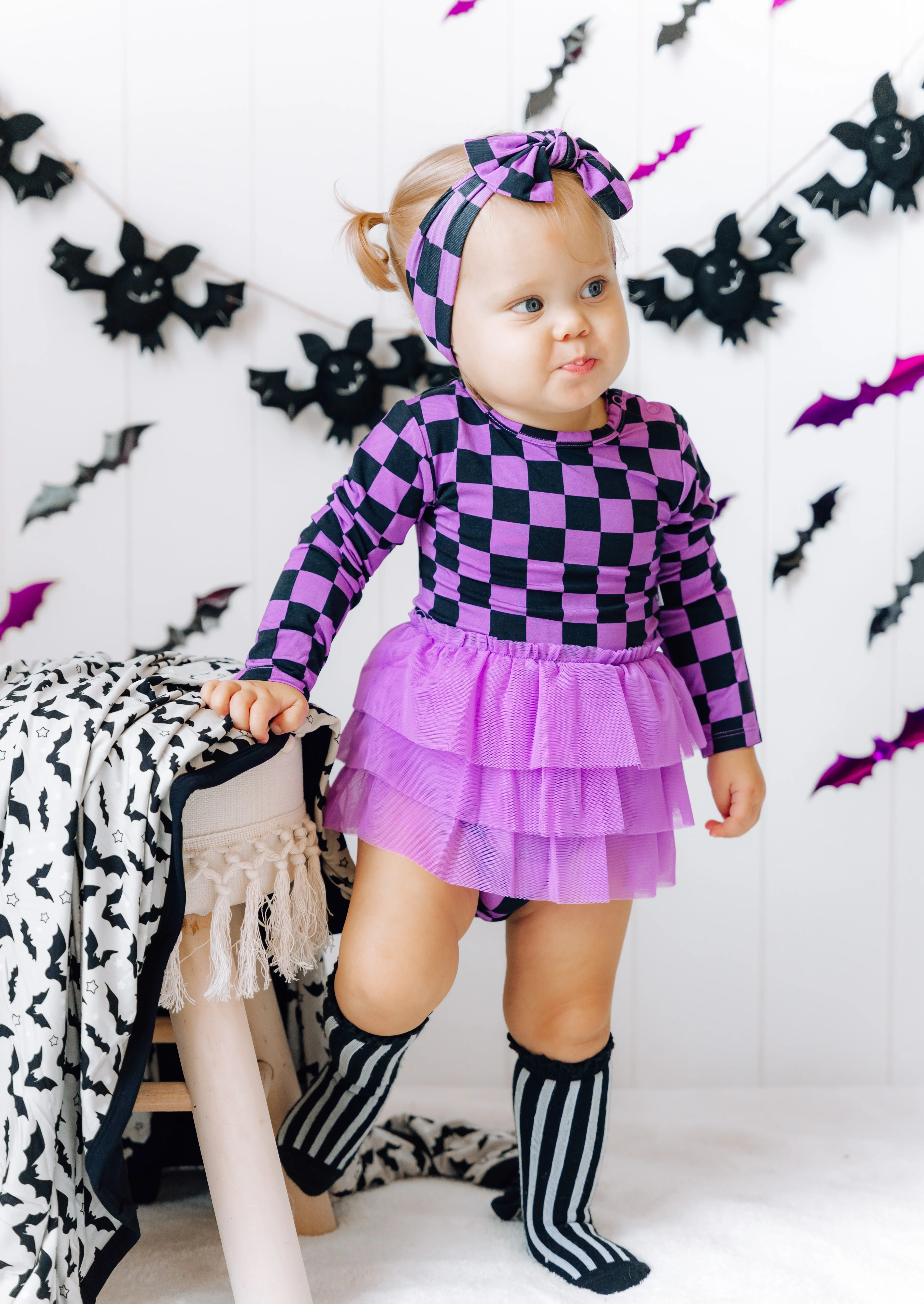 SPOOKY CHECKERS DREAM TUTU BODYSUIT DRESS - Image 10