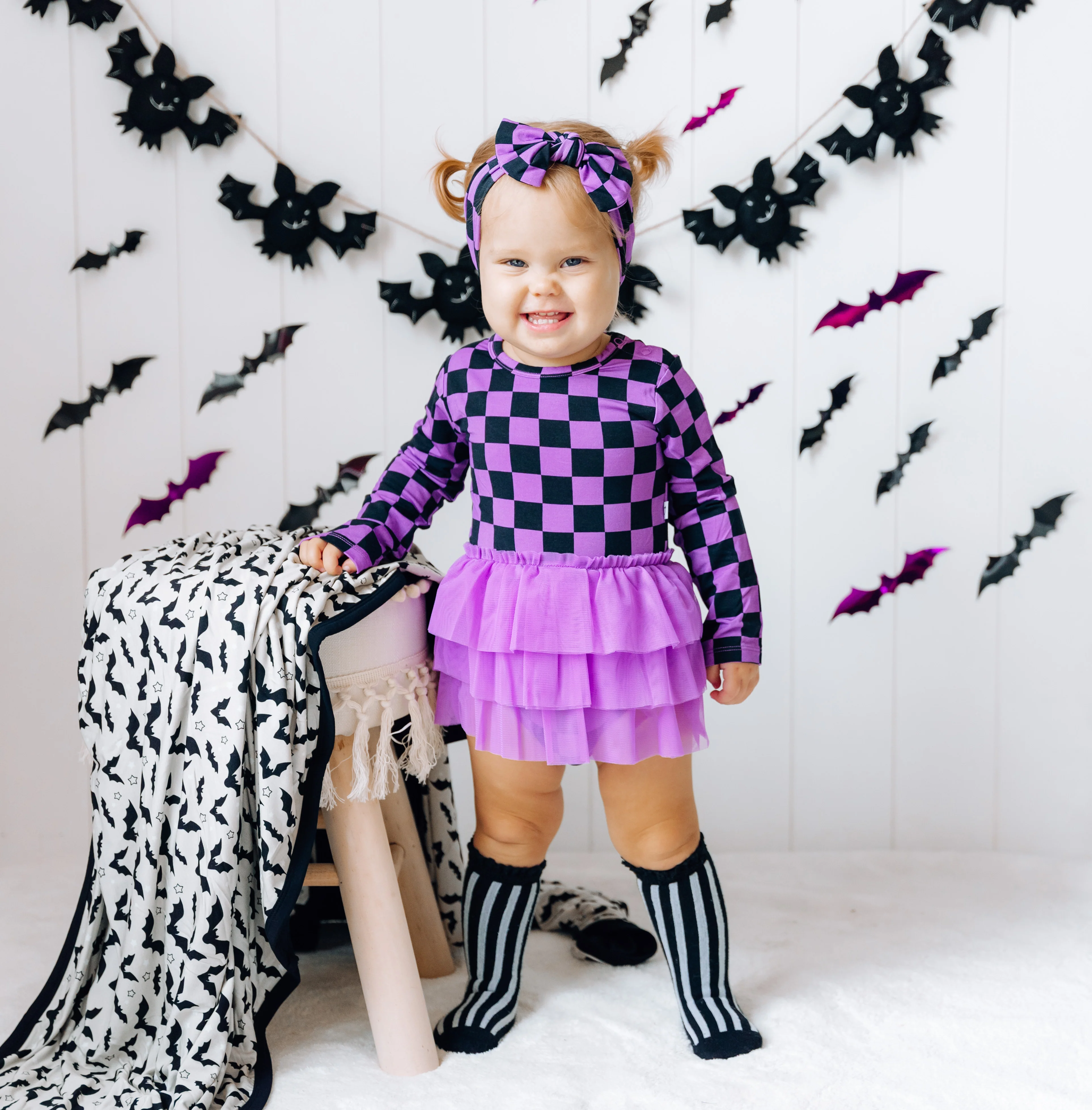 SPOOKY CHECKERS DREAM TUTU BODYSUIT DRESS - Image 4
