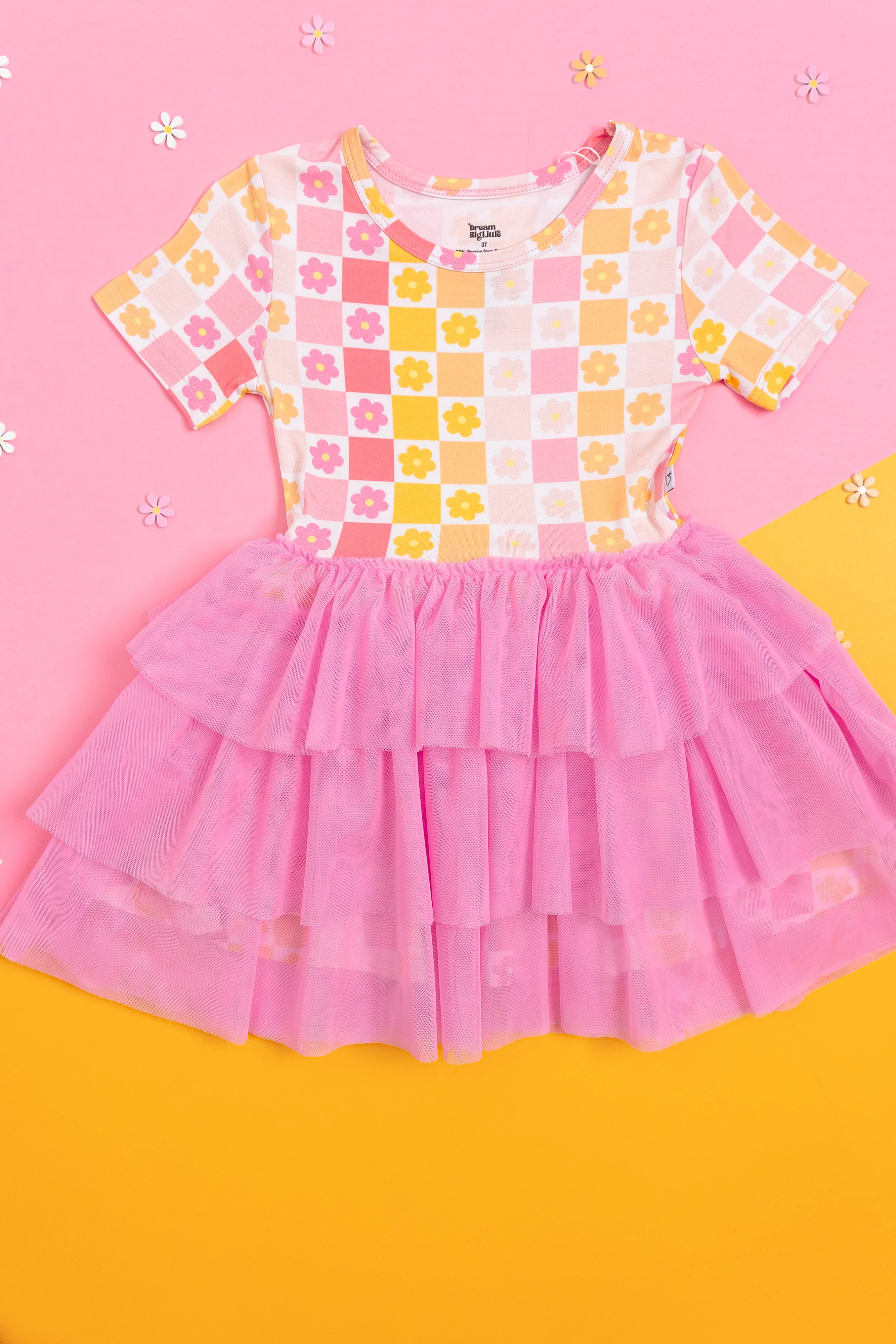 SUMMER SUNSET CHECKERS DREAM TUTU DRESS - Image 6