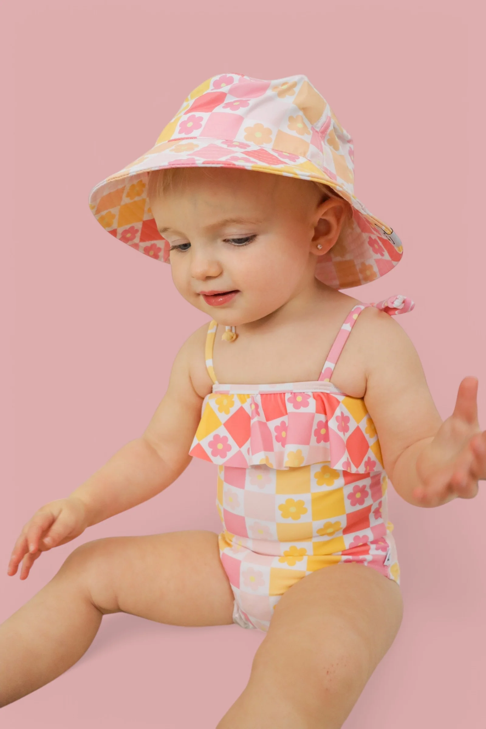 SUMMER SUNSET CHECKERS DREAM ONE PIECE SWIM SUIT - Image 5
