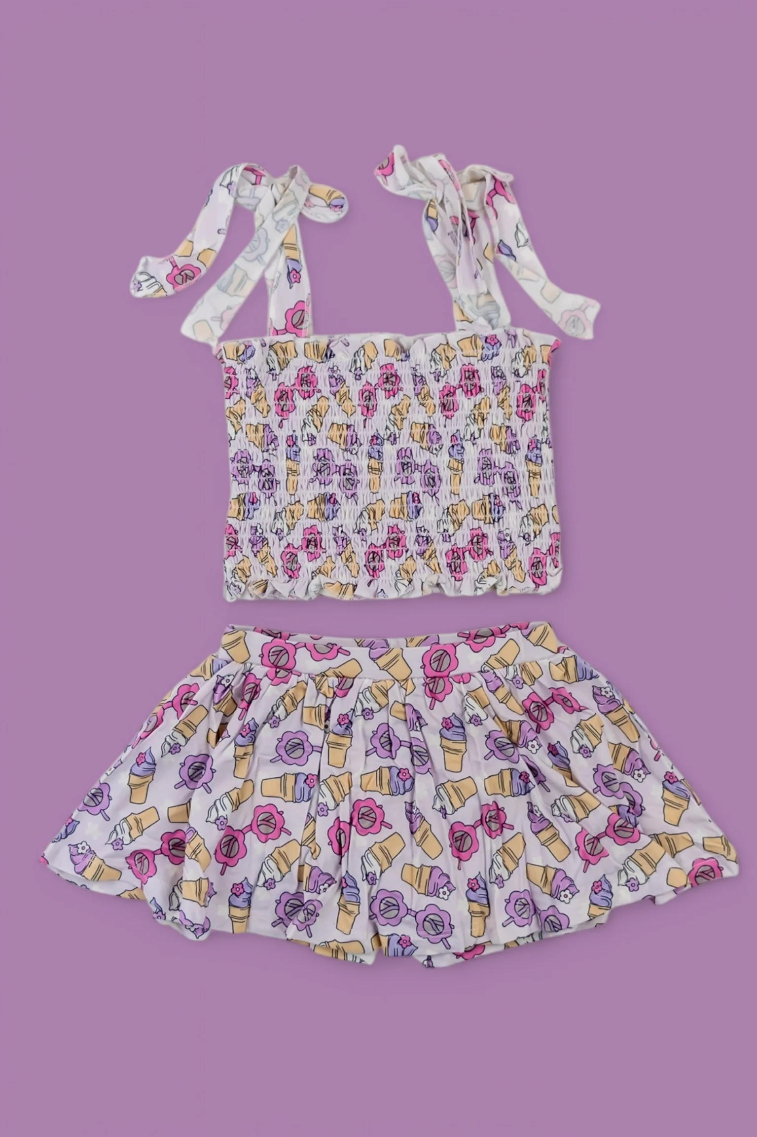 SWEET SUMMER DREAM SMOCKED SKORT SET - Image 2