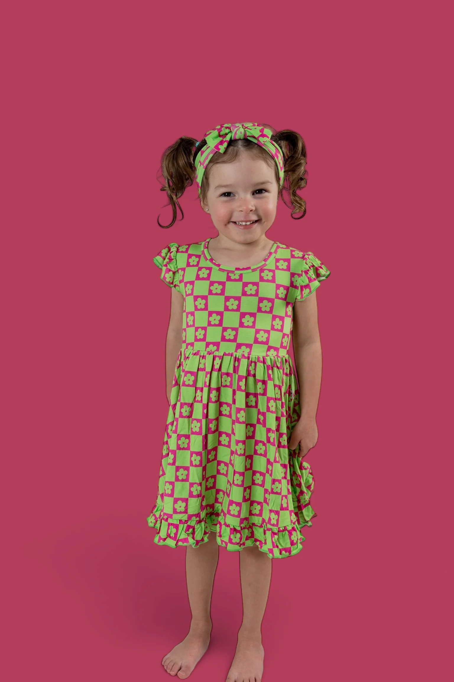 WILD DAISY CHECKERS DREAM RUFFLE DRESS - Image 11